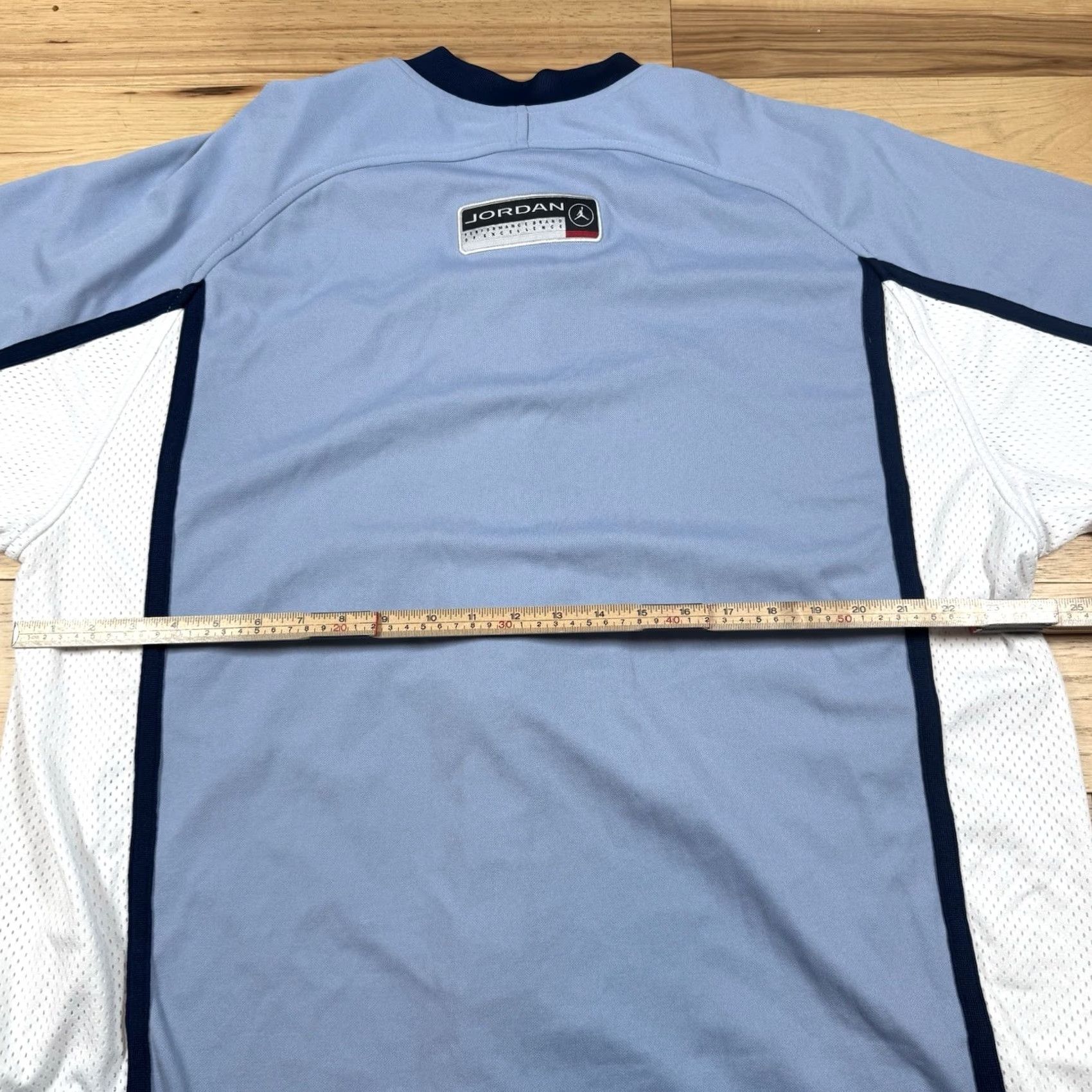 Nike VINTAGE Nike Jordan Jumpman Jacket Powder Blue Button Basketball Warm Up Mens XL Blue Track Jacket Size US XL / EU 56 / 4 - 7 Thumbnail