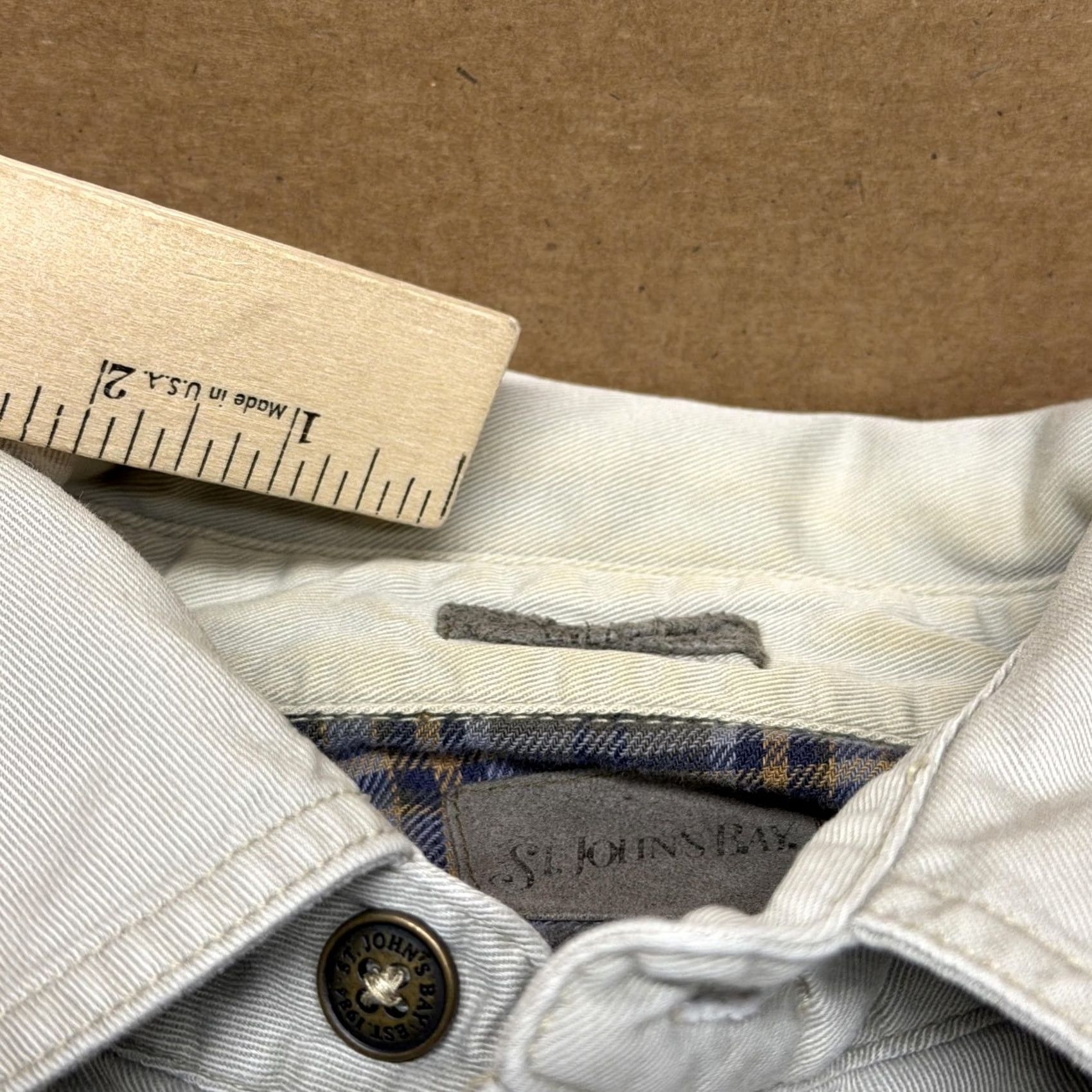 Vintage St. John's Bay Shirt Mens M Gray Twill Flannel Lined Button Up Workwear Size US M / EU 48-50 / 2 - 5 Thumbnail