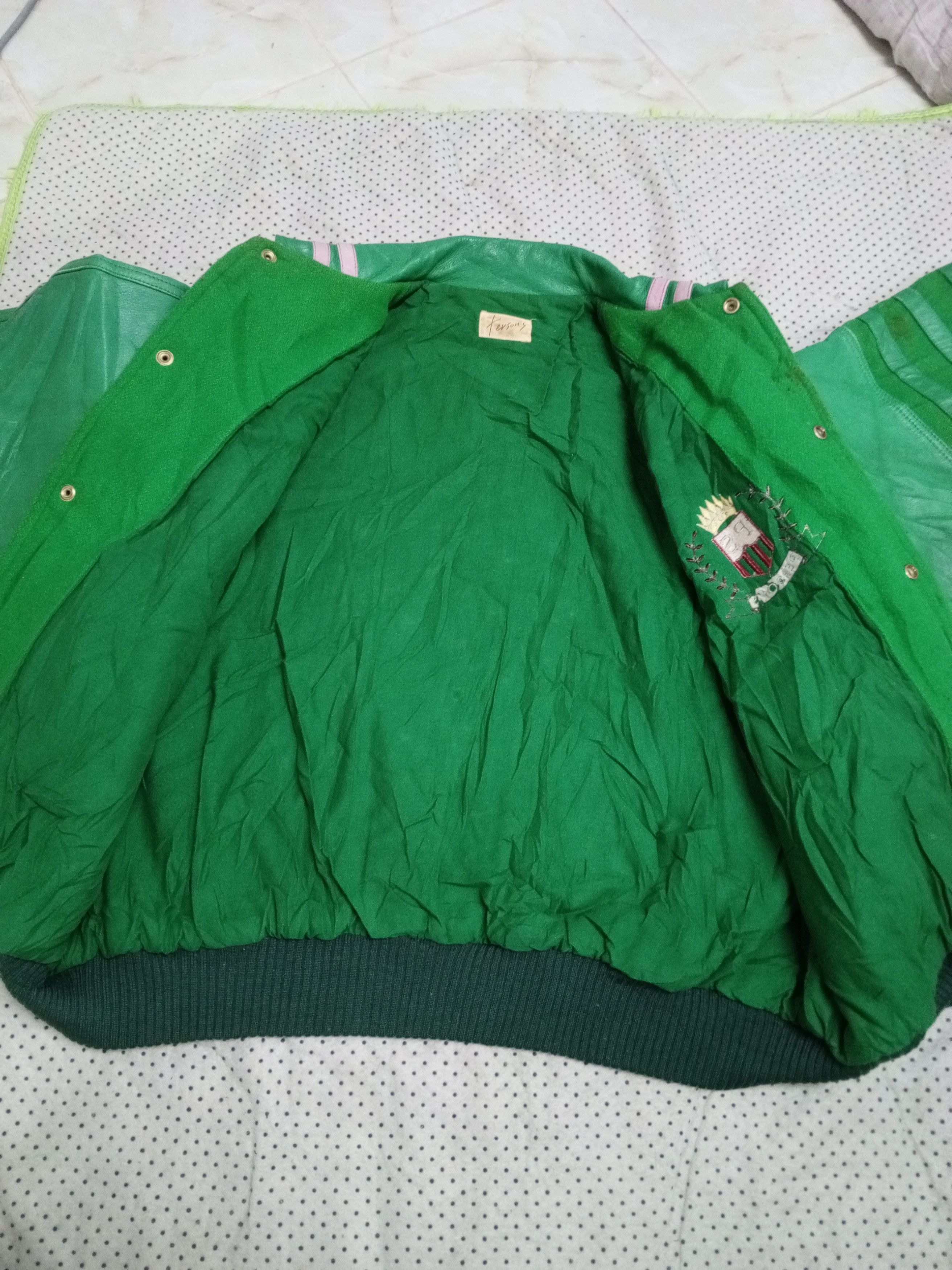 PERSON'S PERSONS Vintage Leather Sleeve Flag Spell Out Vrsity Jacket Size US XL / EU 56 / 4 - 9 Thumbnail