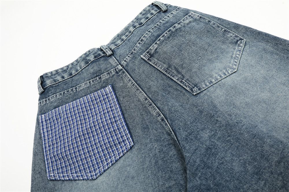 Japanese Brand × Jean Men's plaid lace-up loose punk distressed denim shorts Size US 32 / EU 48 - 6 Thumbnail