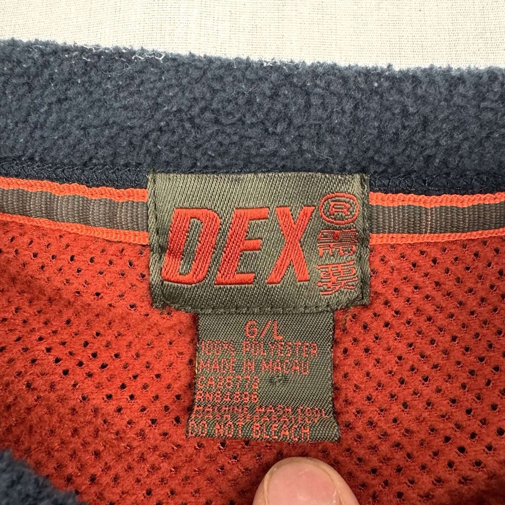 Vintage VINTAGE Dex Fleece Jacket Sweatshirt Men L Blue Hipster 90s Y2K Punk Pullover Crew Neck Size US L / EU 52-54 / 3 - 6 Thumbnail