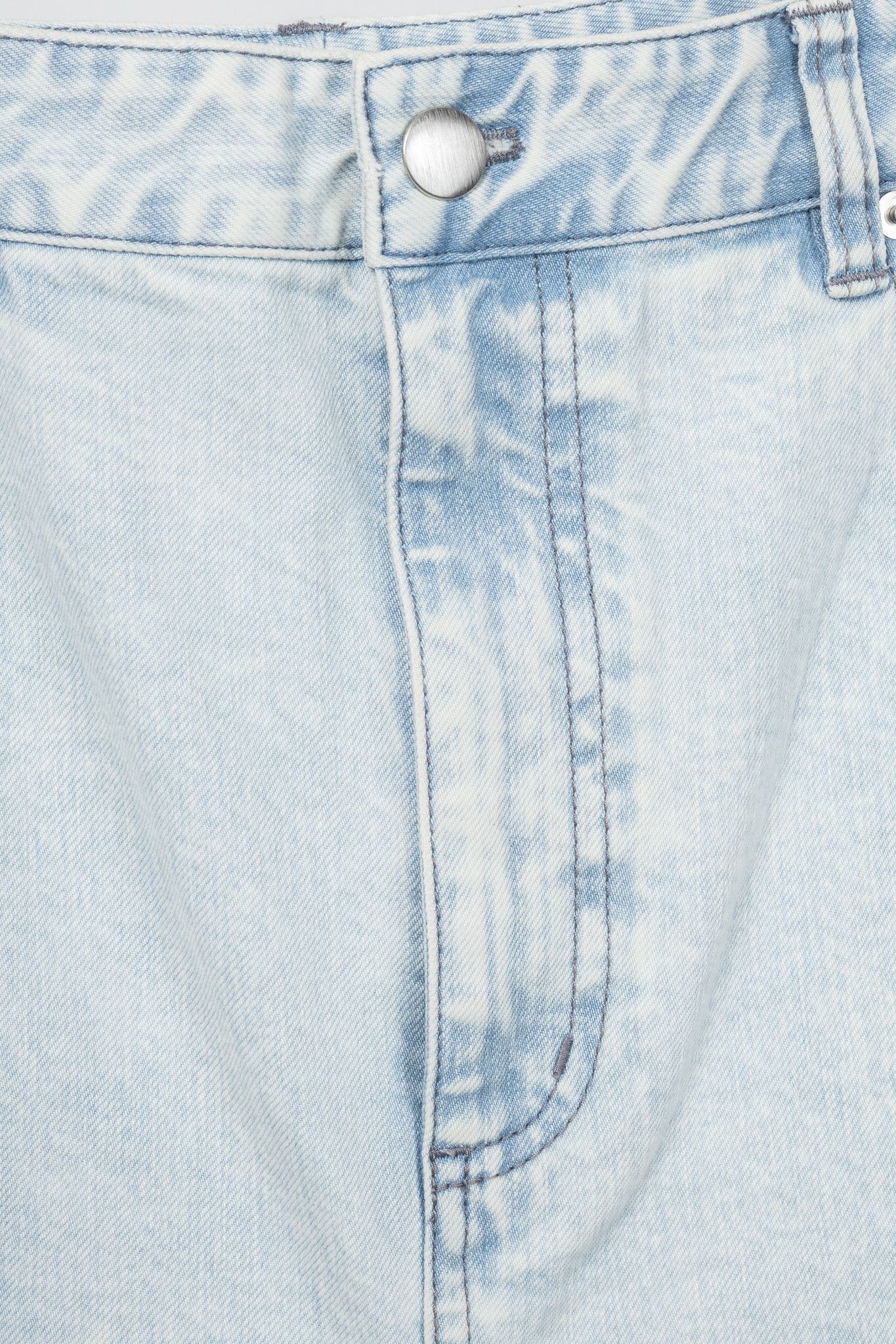 Tibi Tibi Bleached Denim Godet Midi Skirt Size 29" - 6 Thumbnail