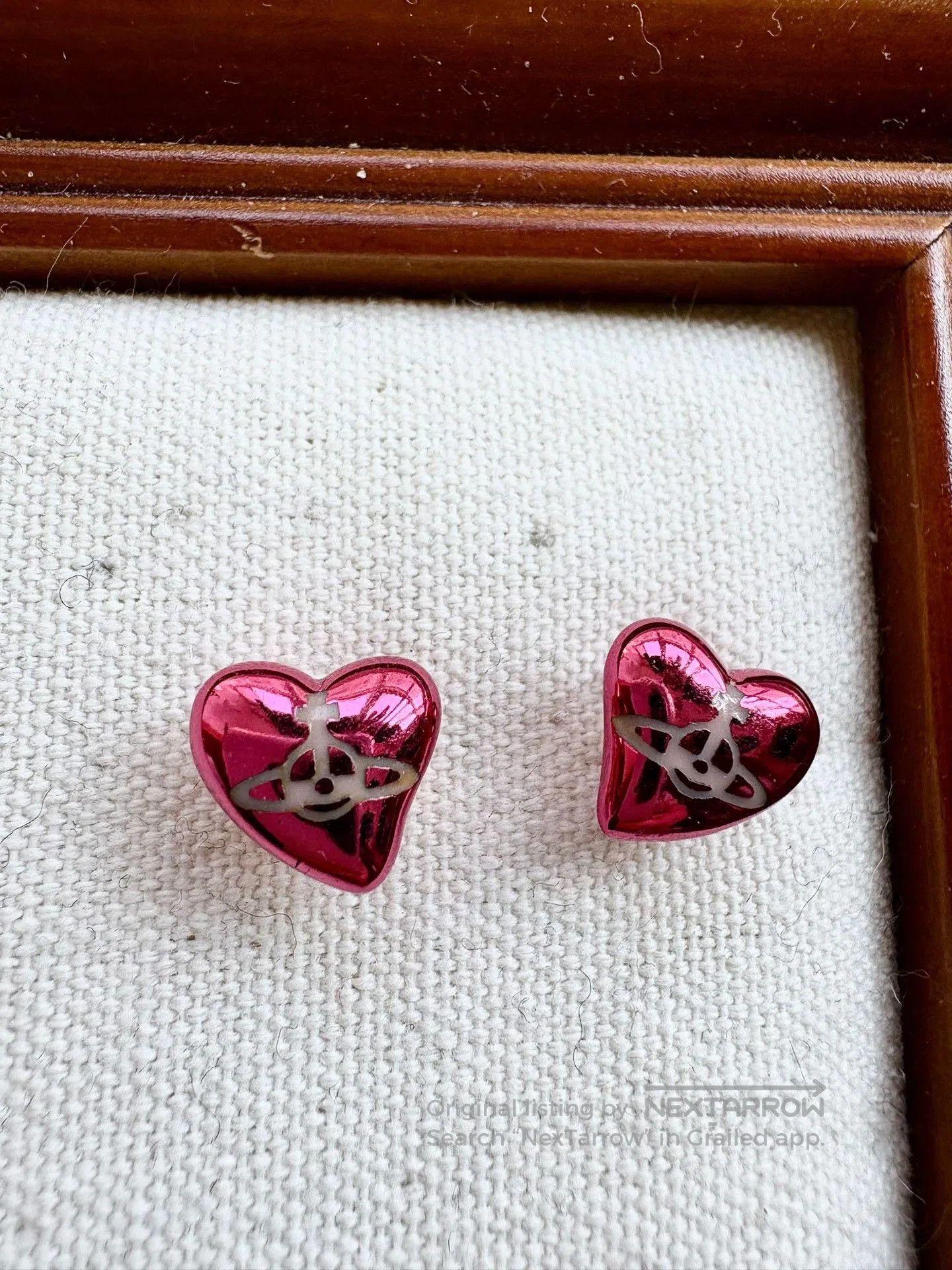 Vivienne Westwood Vivienne Westwood Pink Saturn Heart Earrings. Size ONE SIZE - 2 Thumbnail