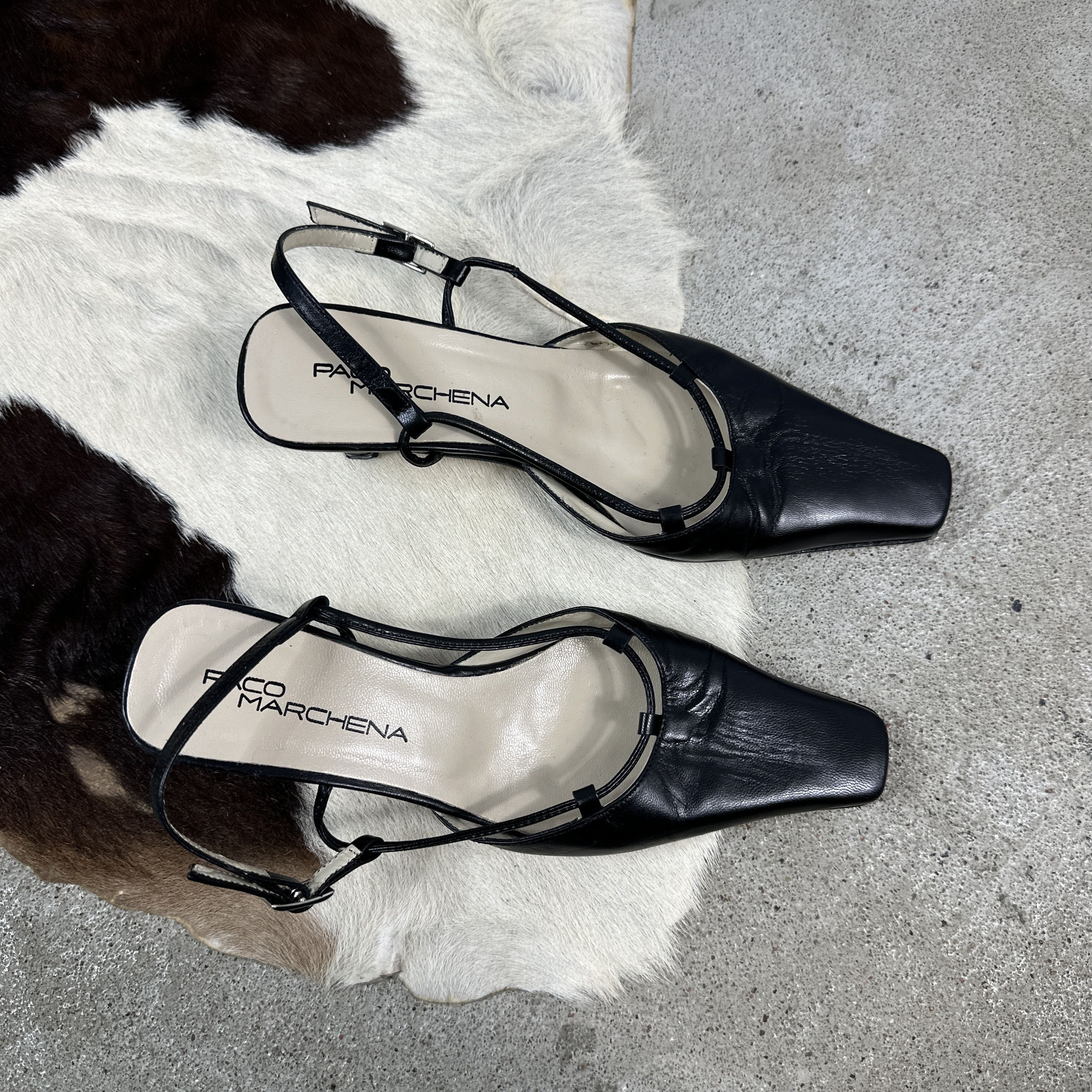 Vintage Vintage Leather Glamour Preppy Designer Y2K Kitten Heels Size US 5 / IT 35 - 3 Thumbnail