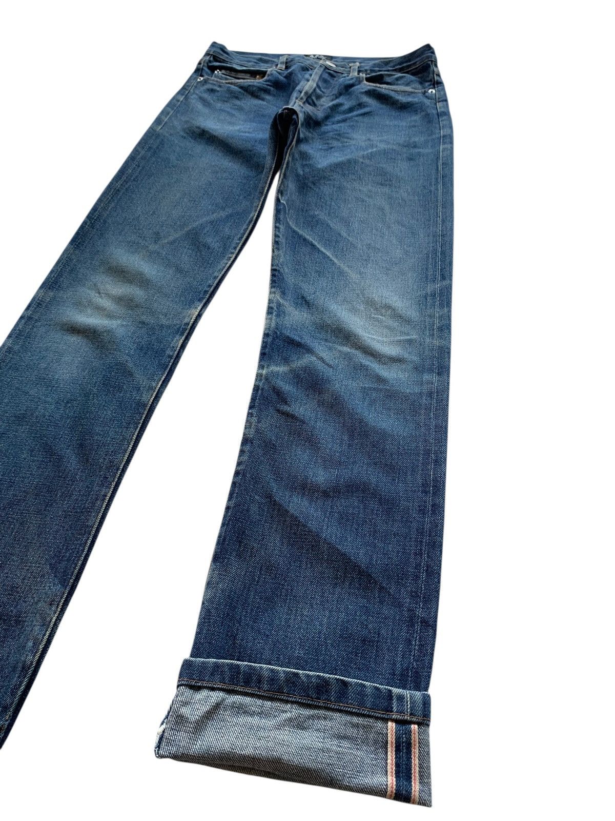 A.P.C. A.P.C SELVEDGE FADED & RUSTY JAPANESE DISTRESSED DENIM Size US 30 / EU 46 - 5 Thumbnail