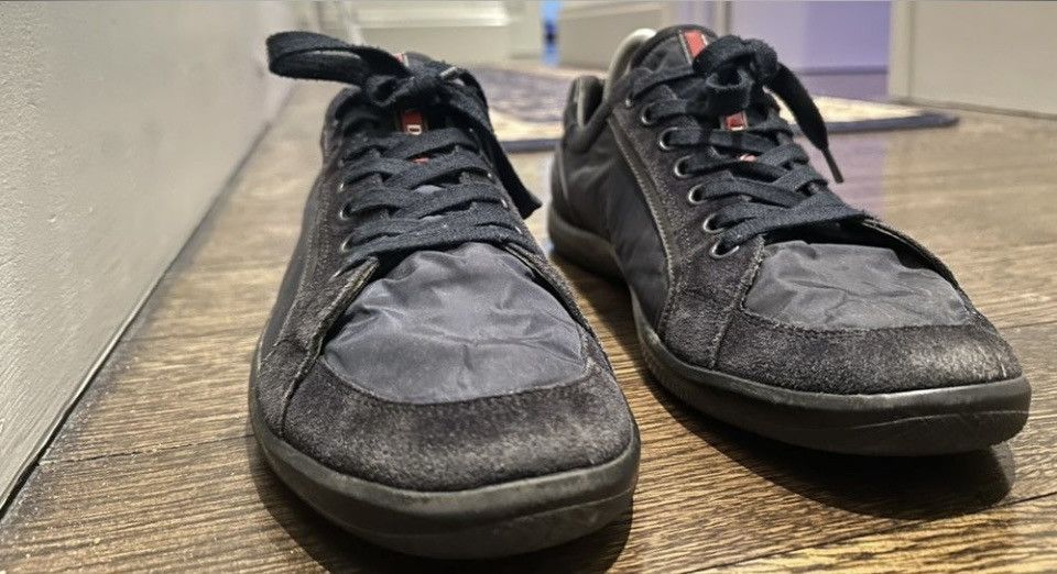 Prada PRADA Suede Leather Nylon Sneakers Size US 12 / EU 45 - 5 Thumbnail