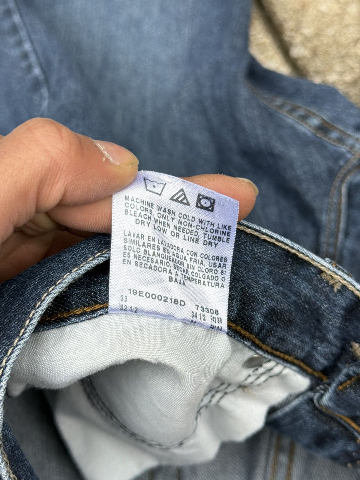 Lee Lee Faded Dark Blue Relaxed Straight Fit Denim Jeans Size US 31 - 7 Thumbnail