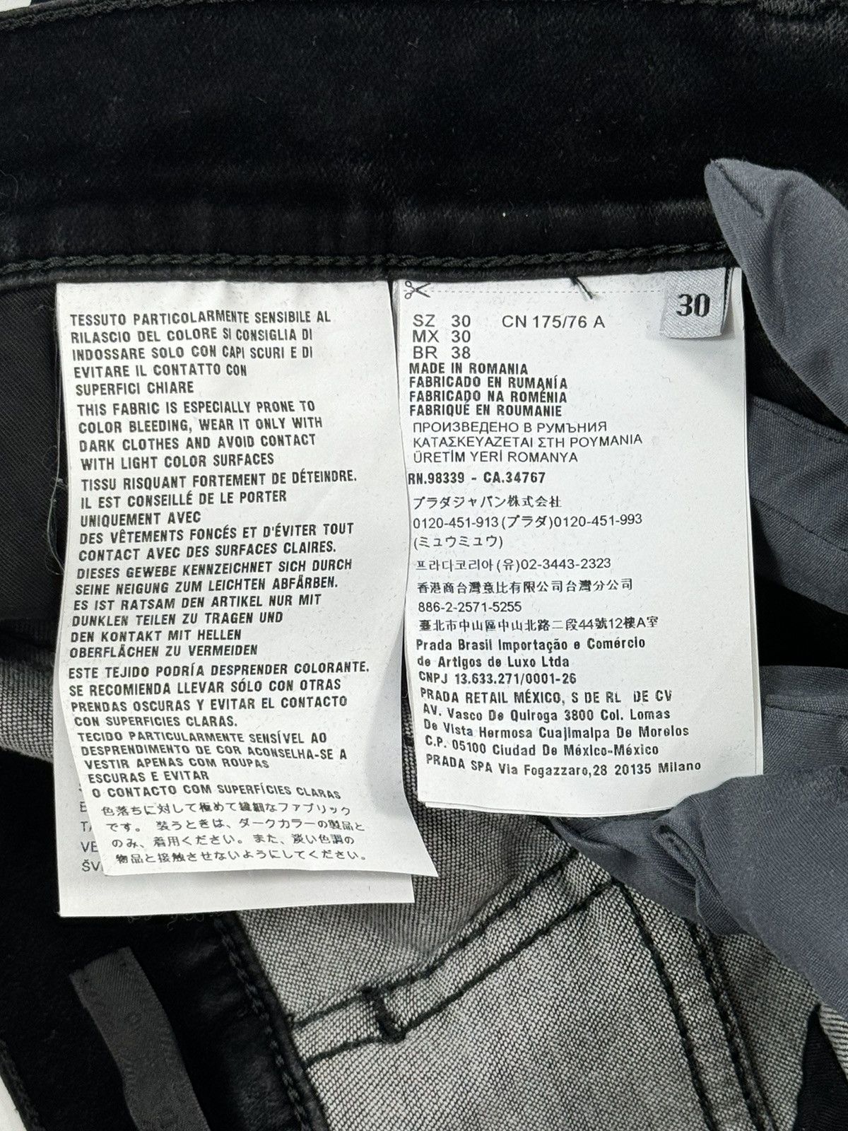 Prada BLACK VELVET TRIANGLE LOGO TROUSERS Size US 30 / EU 46 - 8 Thumbnail