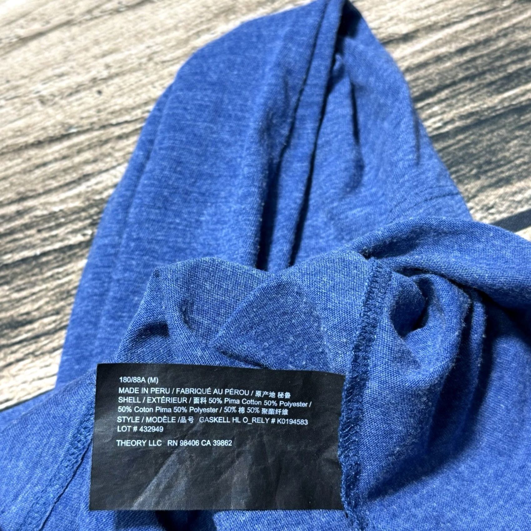 Theory Theory Shirt Mens Medium Blue Long Sleeve Henley Pima Cotton Gaskell Lightweight Size US M / EU 48-50 / 2 - 4 Thumbnail