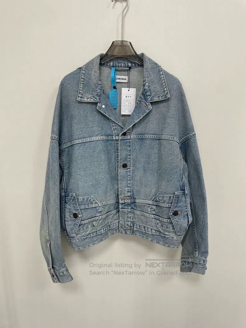 Balenciaga Balenciaga Twill Inverted Jacket Denim Jacket Size XXS / US 00 / IT 34 - 1 Thumbnail