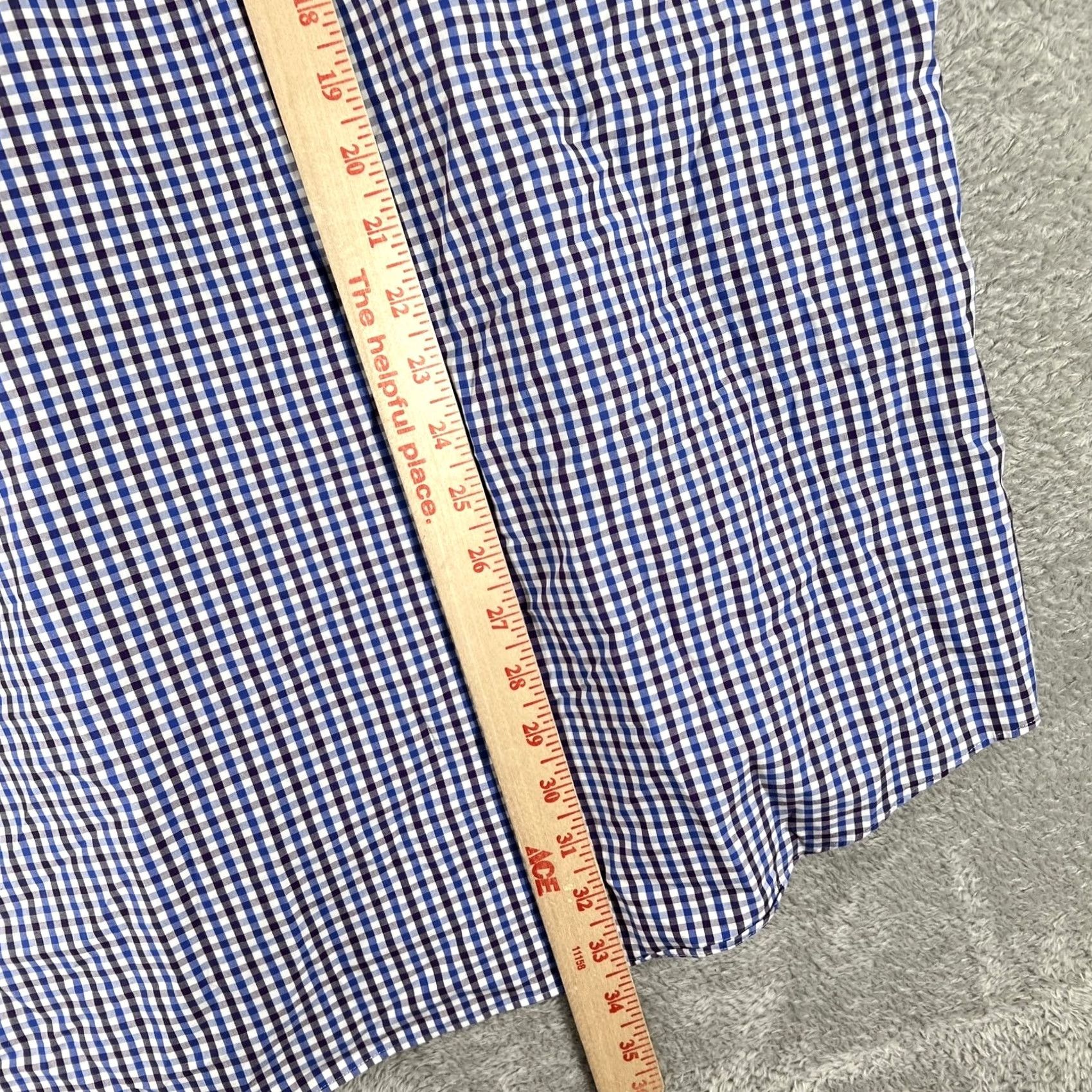 Vintage Paul Fredrick Button-Down Shirt Mens 18x35 Blue Gingham Classic Fit Non Iron Shirt Size US XXL / EU 58 / 5 - 6 Thumbnail