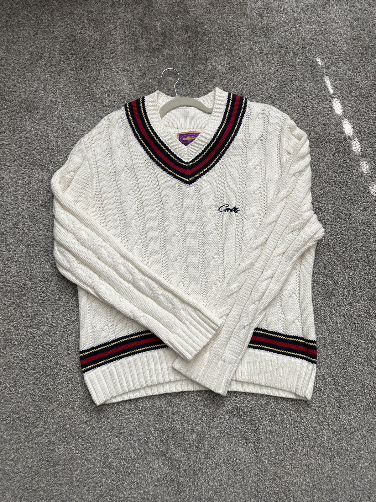 Corteiz Wimbledon Knit Sweater White