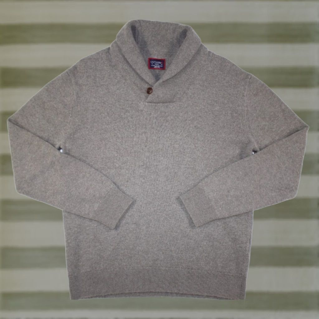 UNTUCKit UNTUCKit Sweater Men's S Van Douzer Merino Wool Blend Shawl Collar 40316 Brown Size US S / EU 44-46 / 1 - 1 Thumbnail
