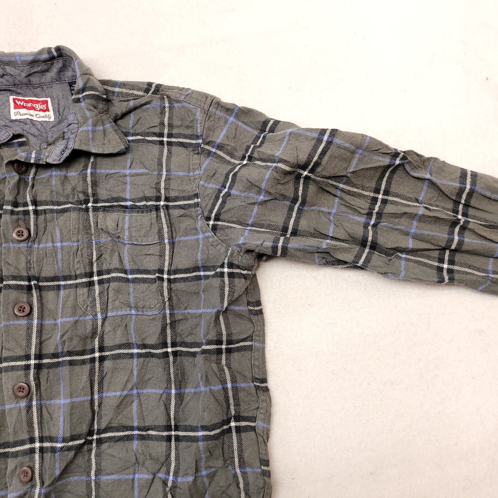 Wrangler Wrangler Tartan Flannel Shirt Mens Size Medium M Green Blue Size US M / EU 48-50 / 2 - 6 Thumbnail