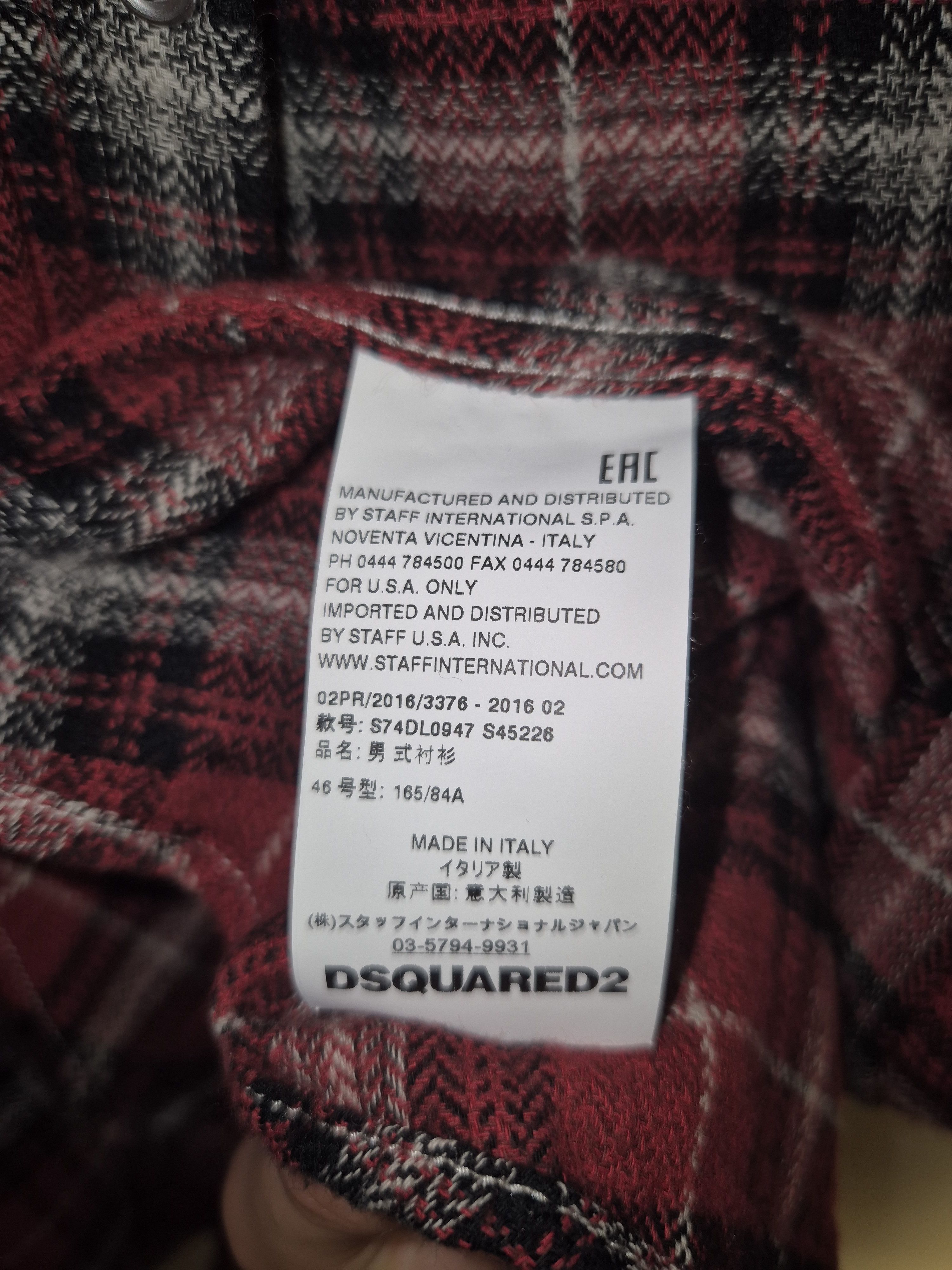 Dsquared2 Dsquared2 Western Flannel Plaid Shirt Red/Black Size US S / EU 44-46 / 1 - 4 Thumbnail