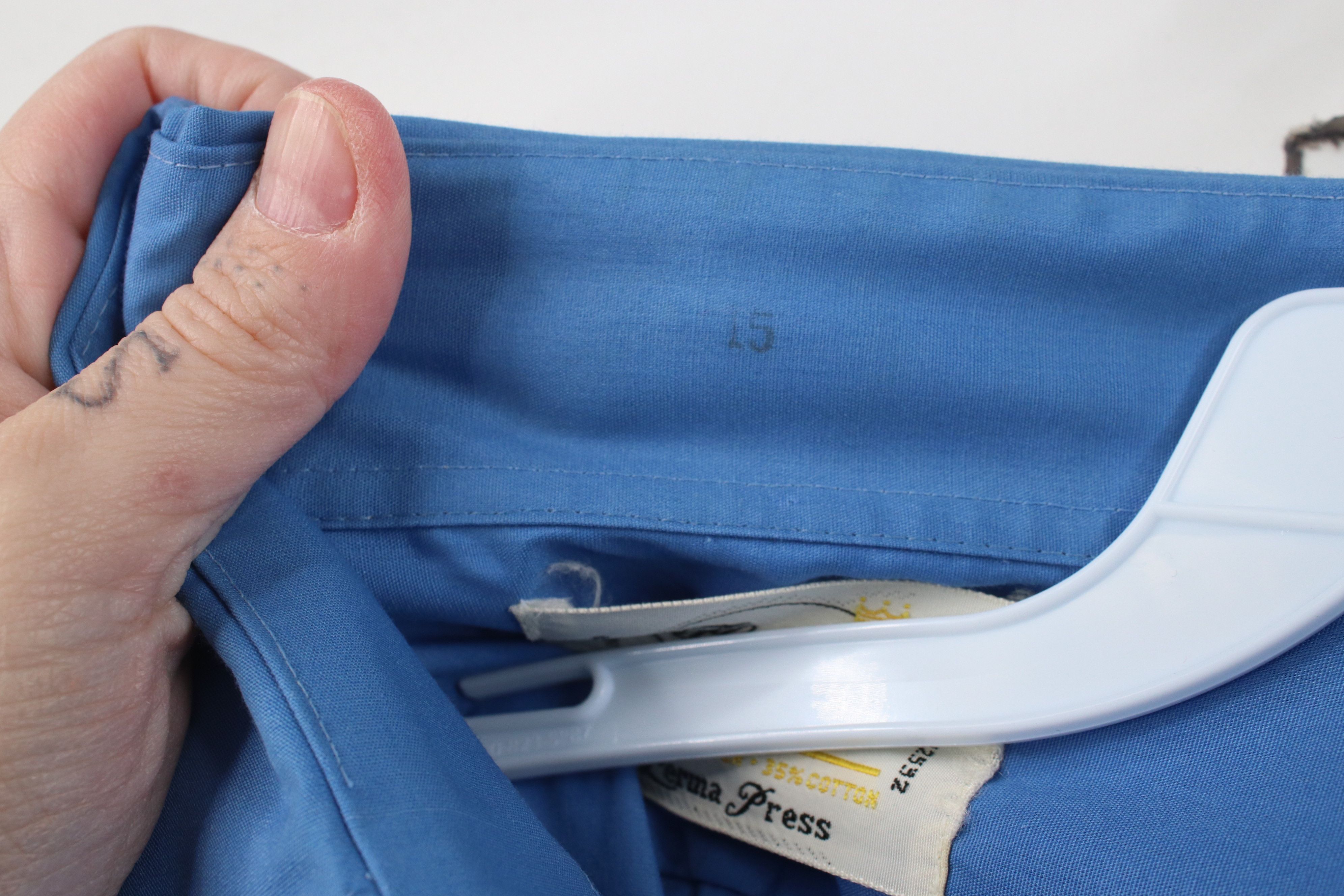 Vintage Vintage 70s Streetwear Collar Short Sleeve Button Shirt Blue Size US M / EU 48-50 / 2 - 9 Thumbnail