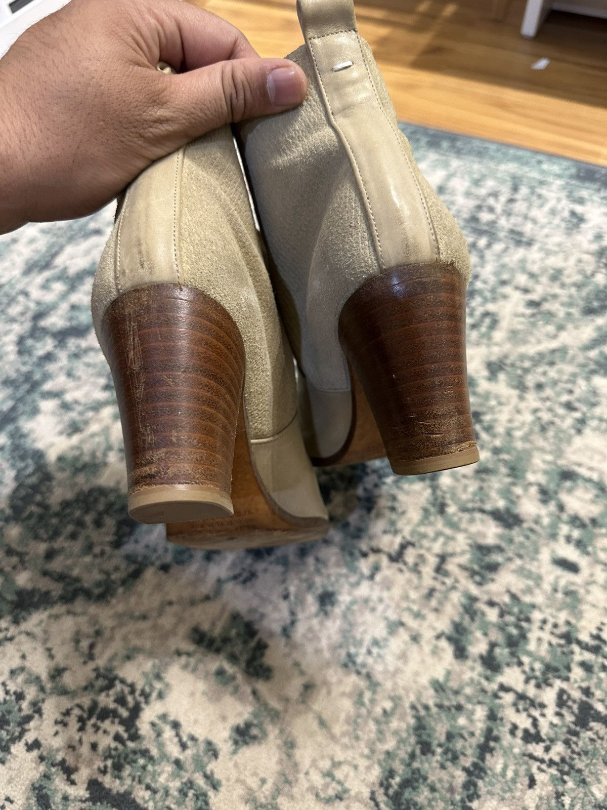 Maison Margiela Maison Martin Margiela Beige Leather and Suede Ankle Boots Size US 6 / IT 36 - 11 Thumbnail