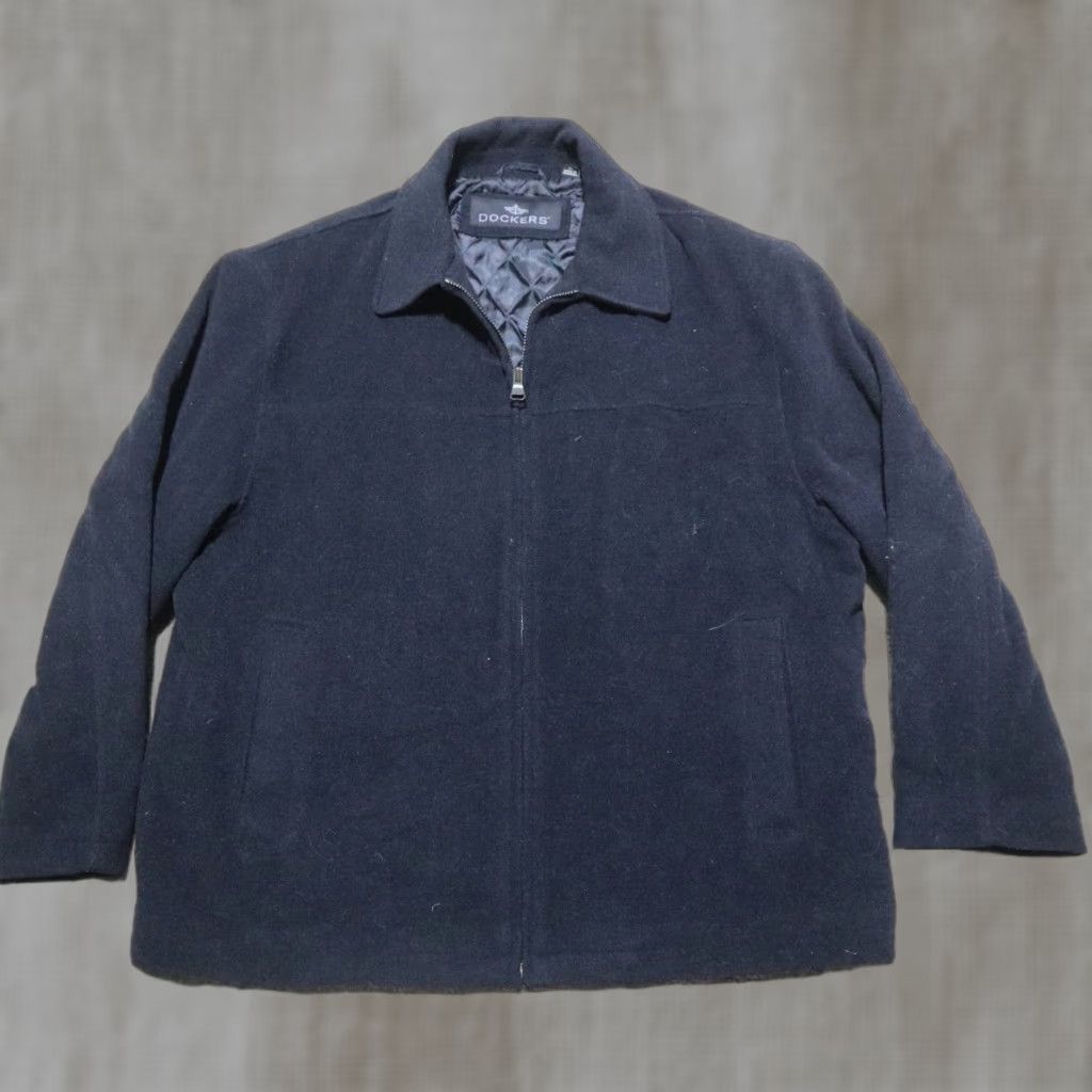 Dockers DOCKERS Jacket Wool Overcoat Mid-Length Black XL Mens Size XL Over Coat Wool Jacket for Winter Classic 00s? Size US XL / EU 56 / 4 - 1 Thumbnail