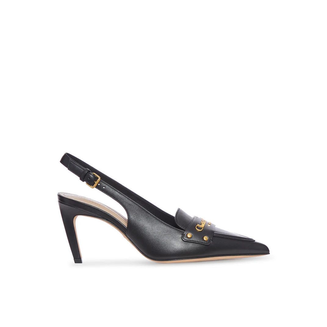 DIOR Black Leather Slingback Pumps New & Authentic (Women's