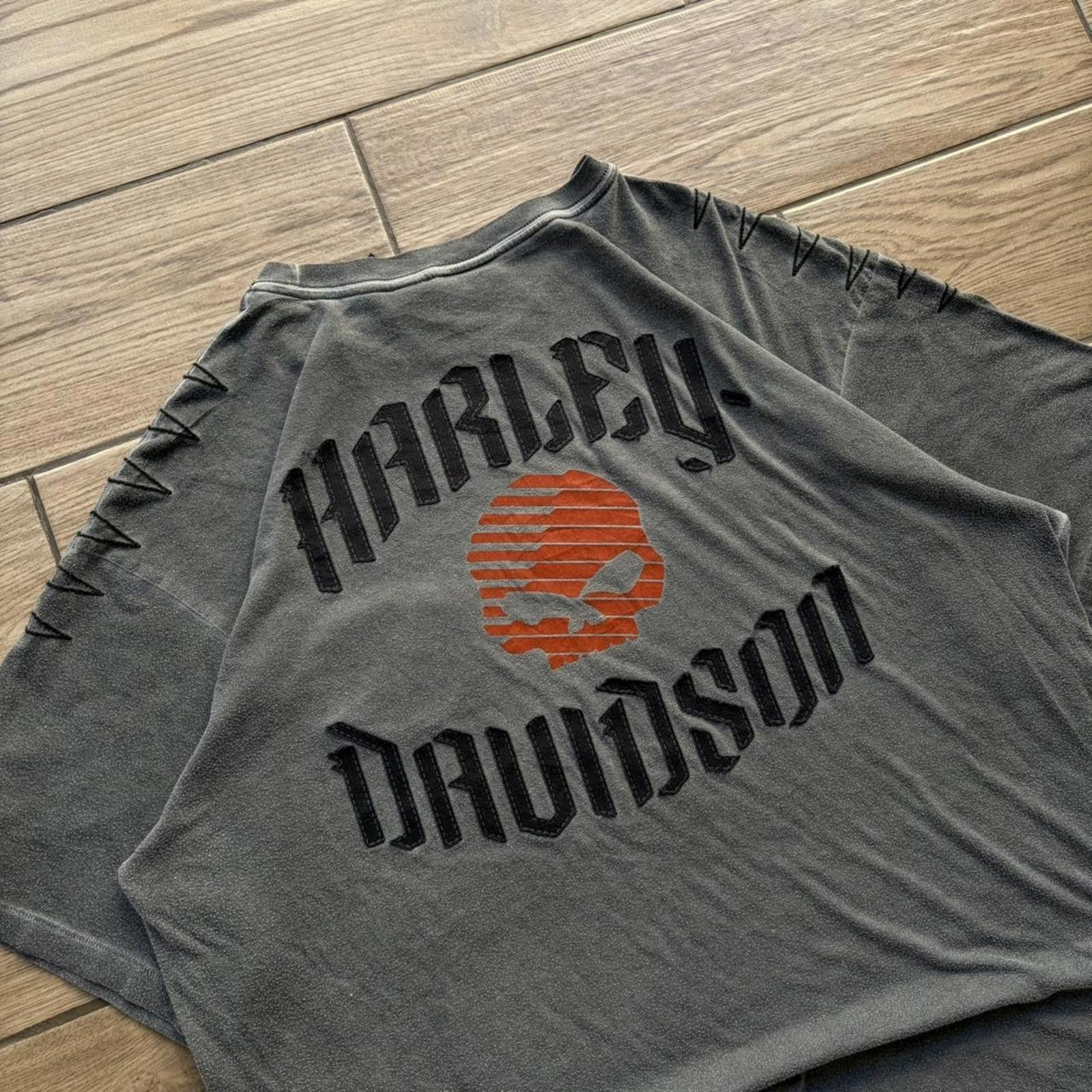 Harley Davidson Y2K Grey Harley Davidson Grunge Skull Biker T-Shirt Size US XL / EU 56 / 4 - 3 Thumbnail
