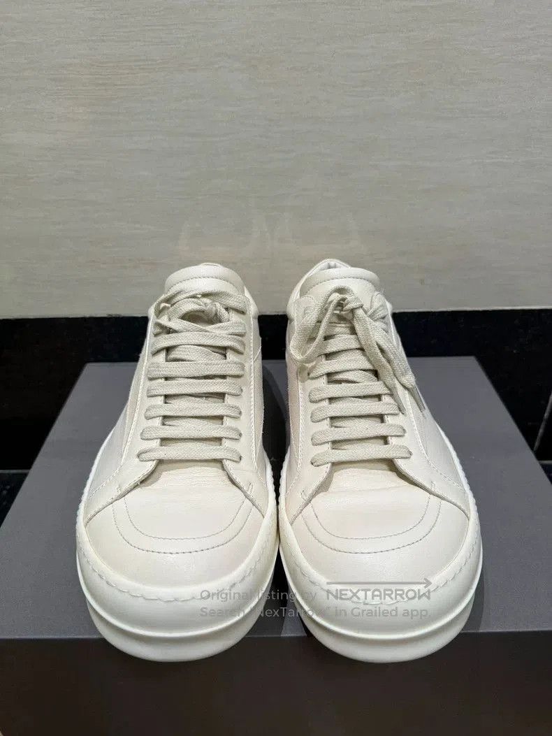 Rick Owens Rick Owens White Low Top Leather Sneakers. Size US 9 / EU 42 - 3 Thumbnail