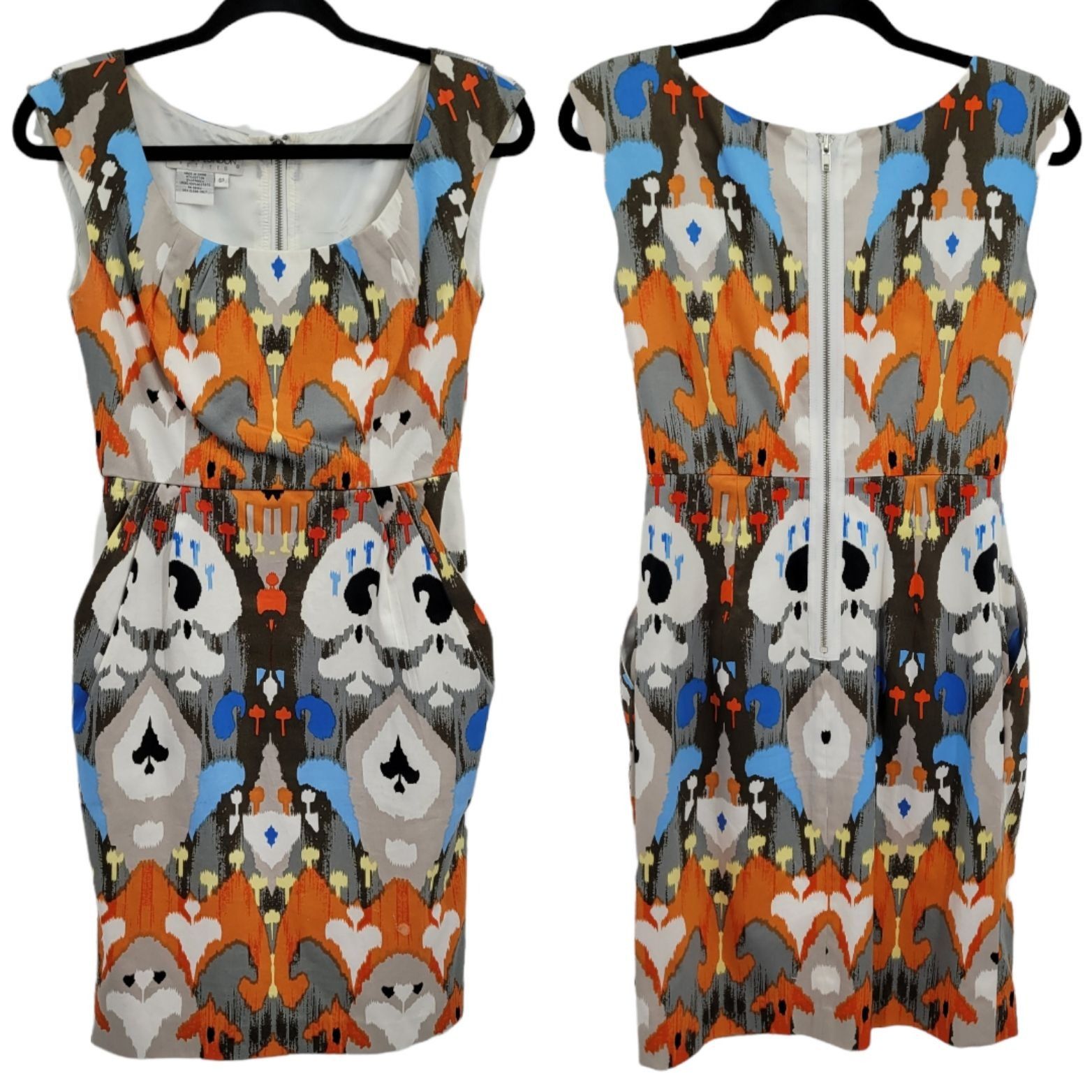 MAGGY LONDON Vtg 90's Artsy Statement Dress Sz 6P Abstract Skull Sleevele Size M / US 6-8 / IT 42-44 - 3 Thumbnail