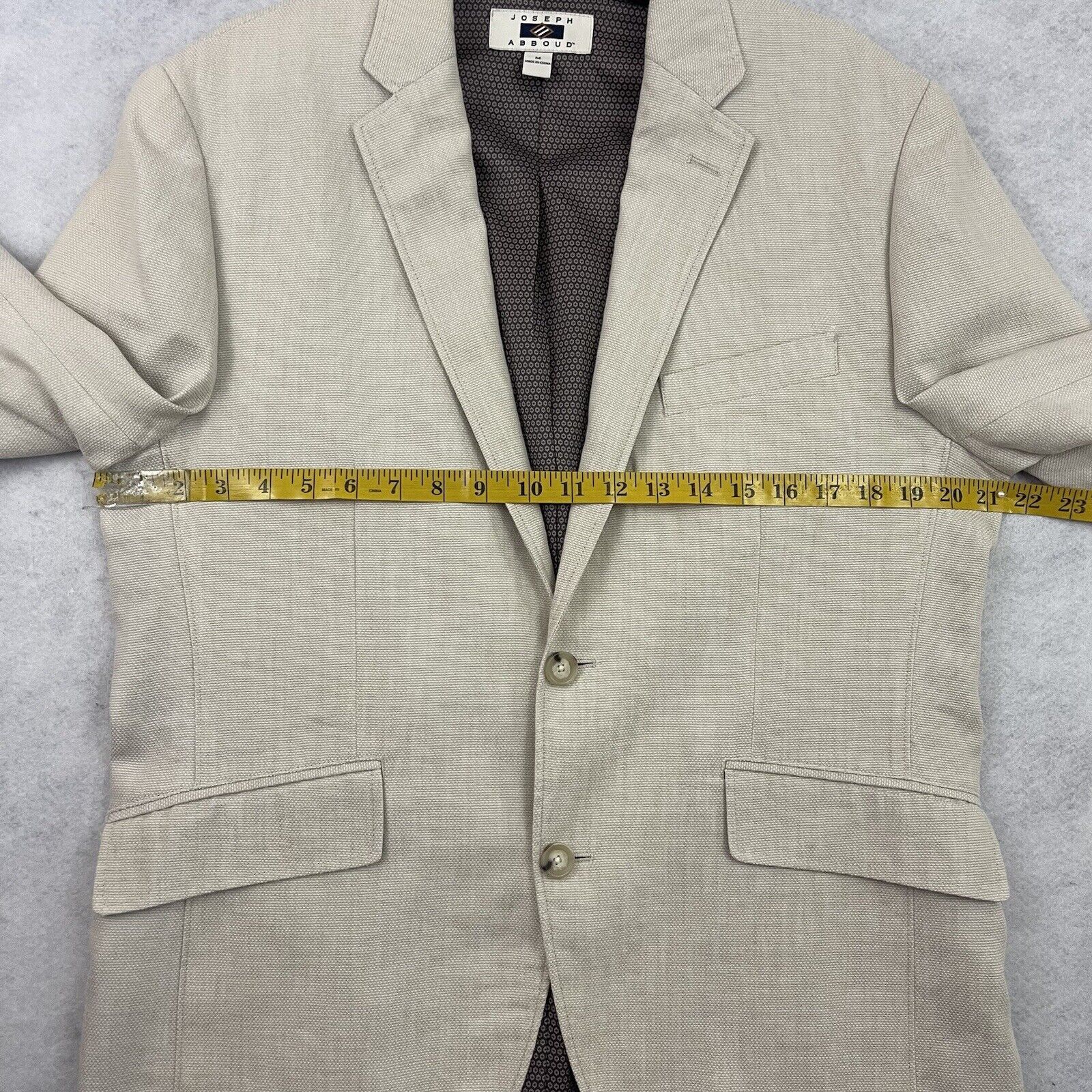 Joseph Abboud Joseph Abboud Button Jacket Mens M Beige Linen Blend Blazer Size 40R - 5 Thumbnail
