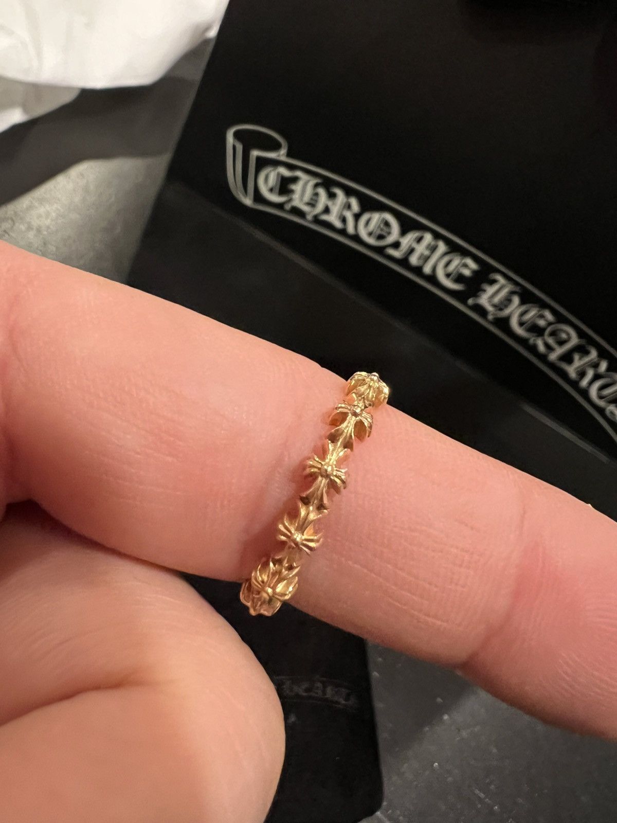 Chrome Hearts Chrome Hearts Tiny E Ring 22K Gold Band Size 9 Size ONE SIZE - 9 Thumbnail
