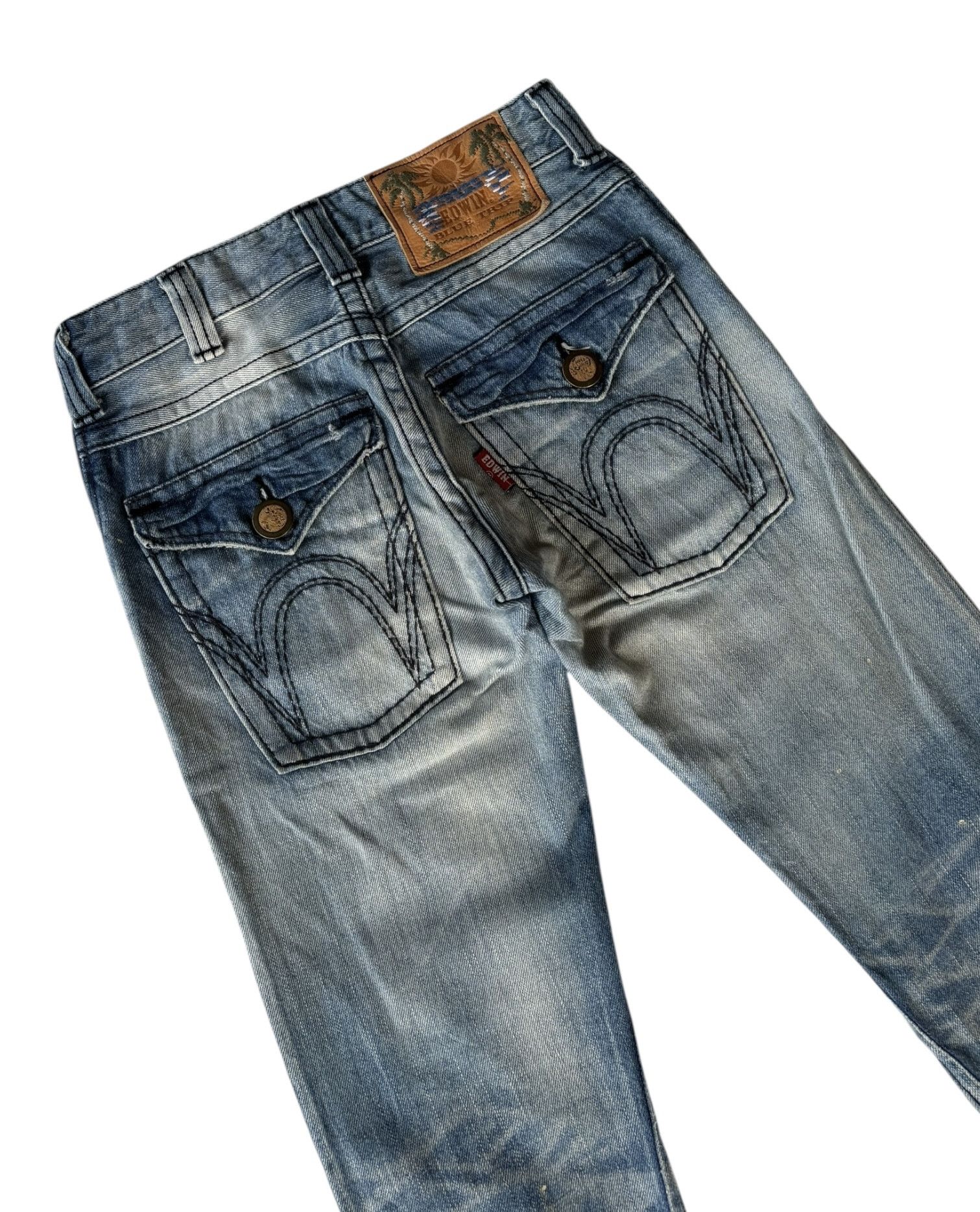 Edwin × Kapital Edwin Blue Trip Flared Bootcut Distressed Denim Jean Size 28" / US 6 / IT 42 - 9 Thumbnail