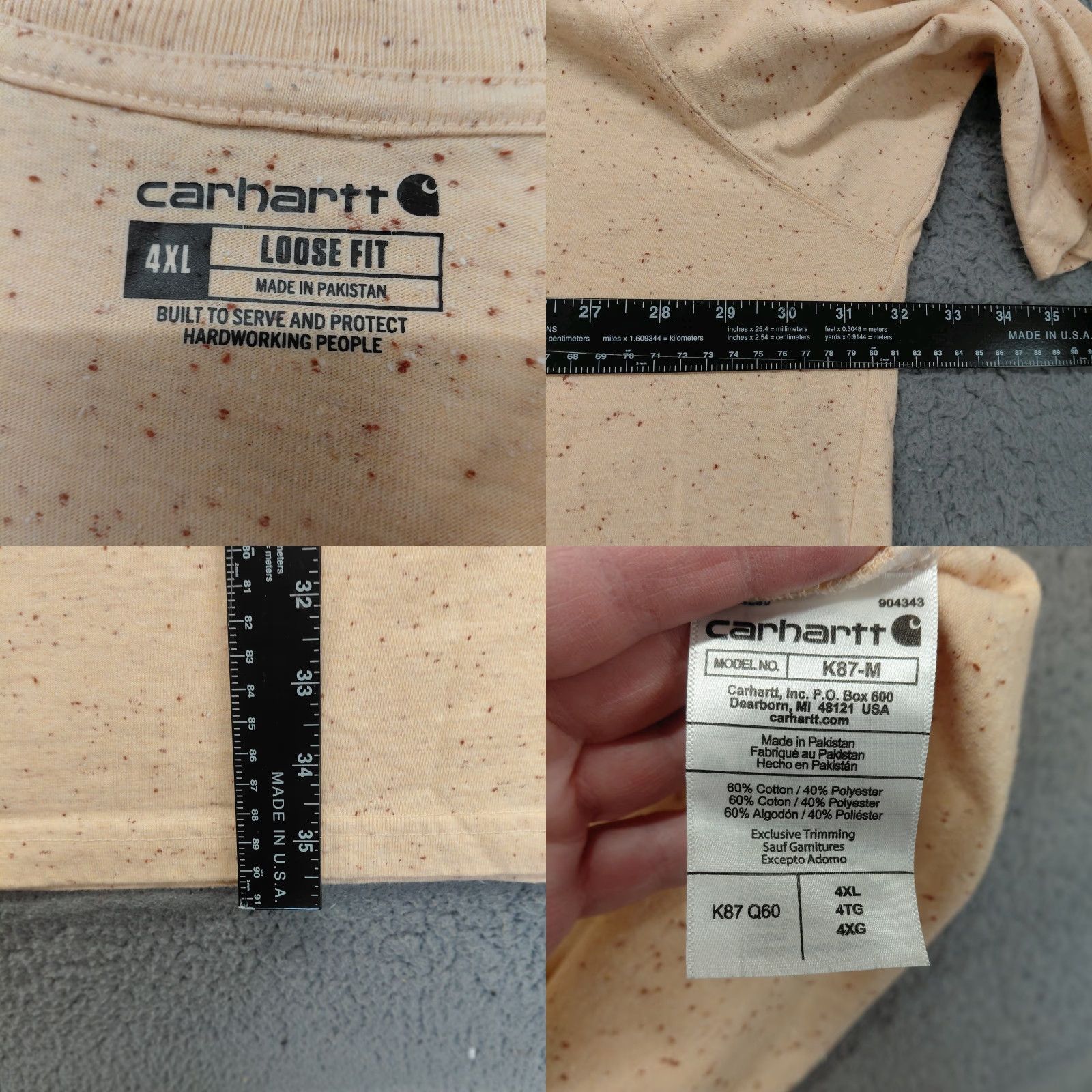 Carhartt **Carhartt Men's Size 4XL Loose Fit Pale Apricot T-Shirt** User: Carhartt Men's Size 4XL Loose Fit Pale Apricot T-Shirt... Size US XXL / EU 58 / 5 - 8 Thumbnail