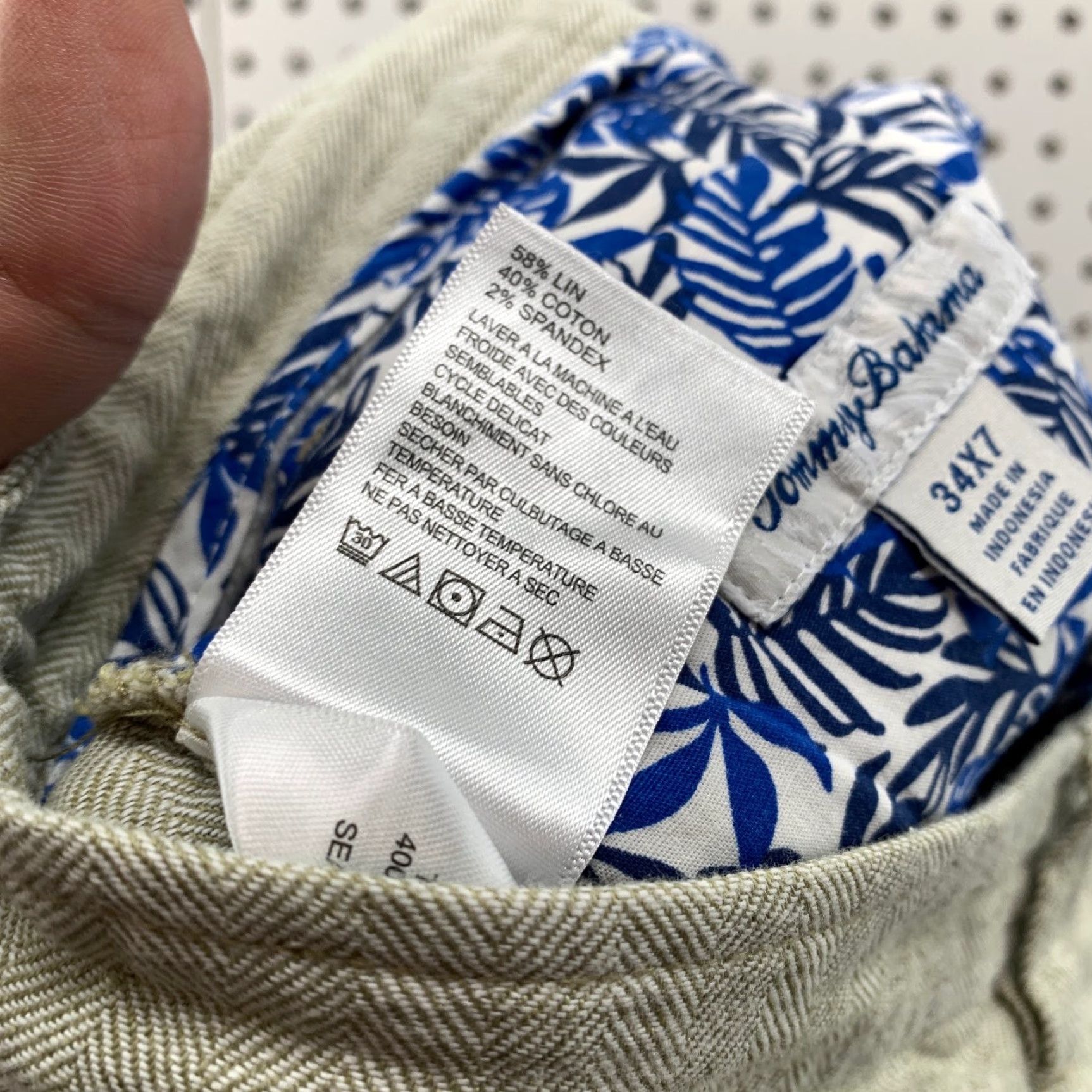 Tommy Bahama Tommy Bahama Linen Blend Chino Shorts Mens 34x7 Gray Herringbone Beach Casual Size US 34 / EU 50 - 7 Thumbnail