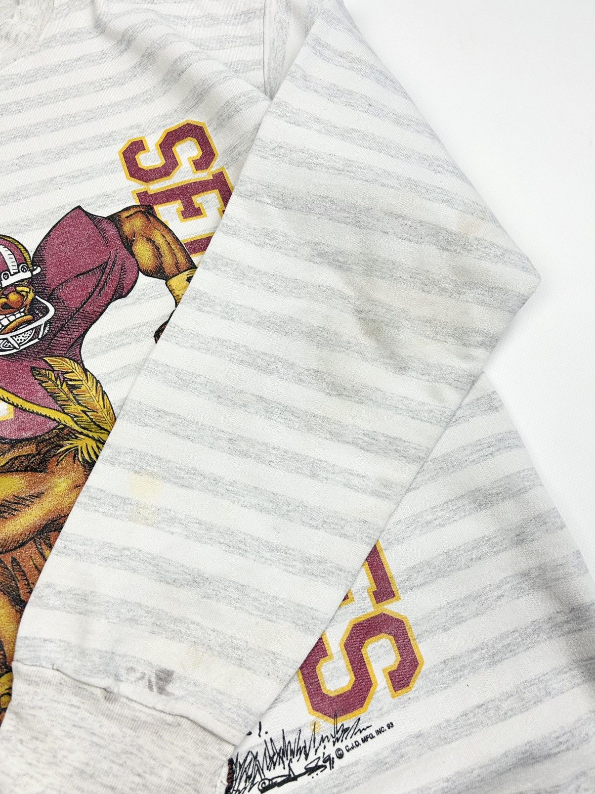Vintage Vintage 1993 FSU SEMINOLES Striped Gray Sweatshirt Rare USA Size US L / EU 52-54 / 3 - 12 Thumbnail