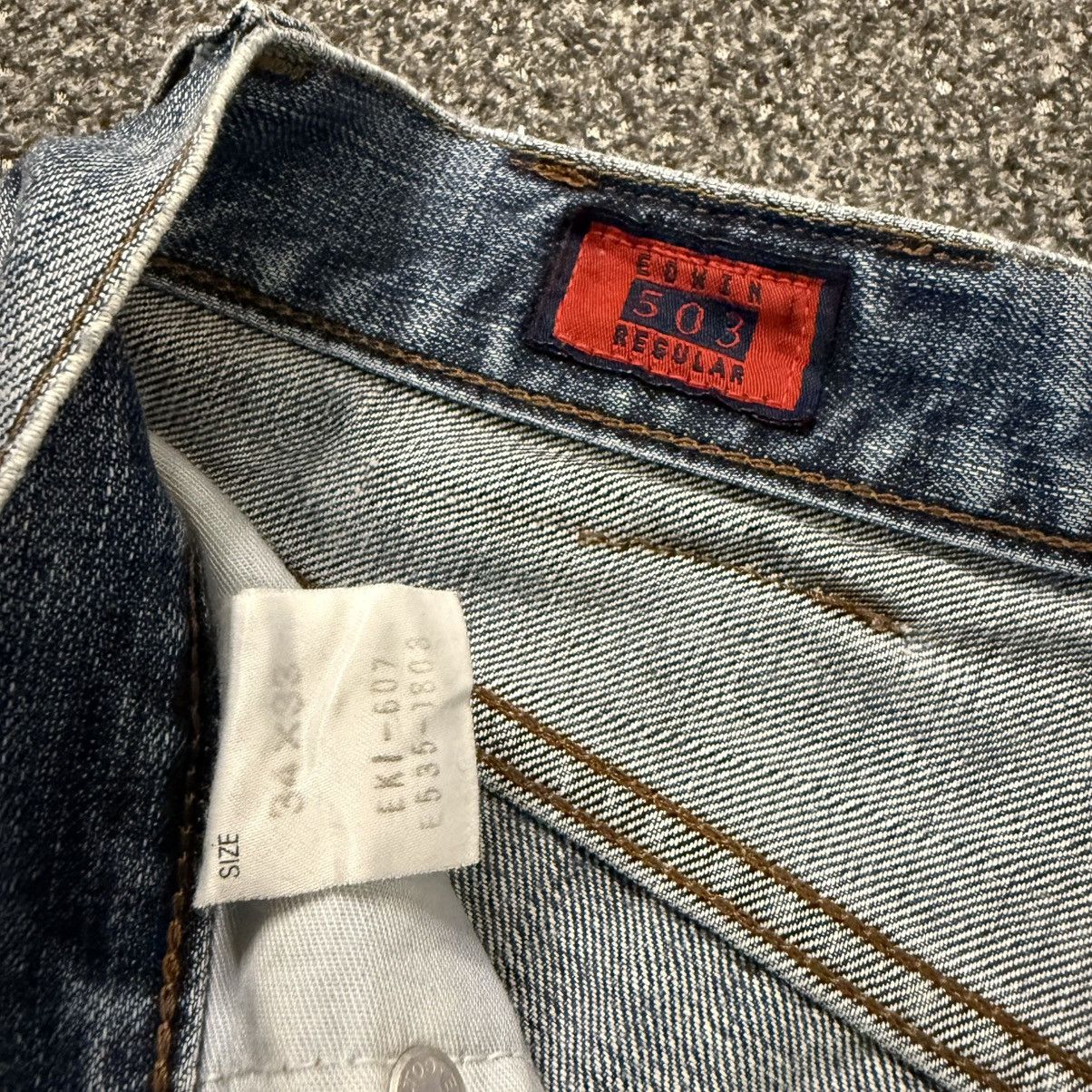 Japanese Brand 🔥🇯🇵 Vintage 90s Distressed Archival Edwin 503 Regular Jeans Size US 34 / EU 50 - 14 Thumbnail