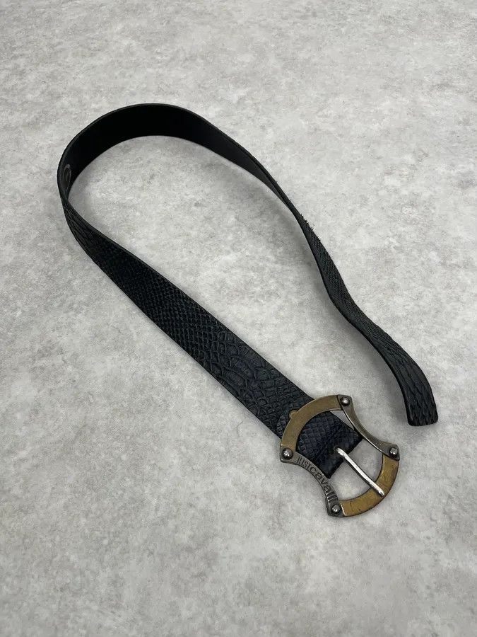 Just Cavalli 2010s Cavalli Black Python Effect Leather Belt Size ONE SIZE - 3 Thumbnail