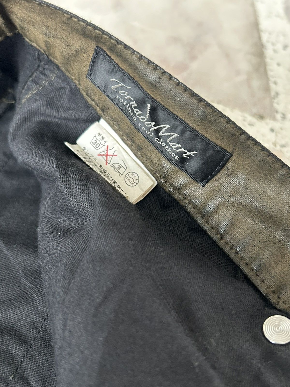 Tornado Mart Tornado Mart Japan Green Army Waxed Crop Pants Size US 30 / EU 46 - 11 Thumbnail