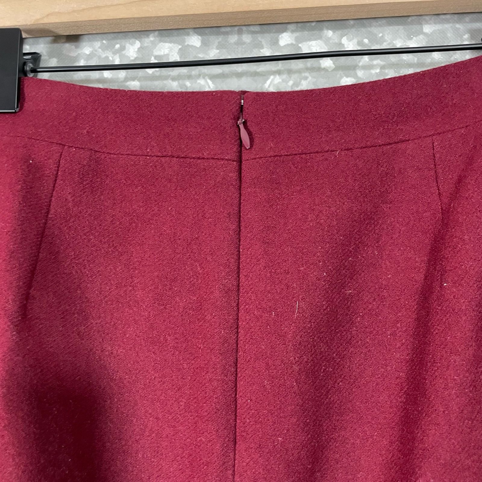 J.Crew J Crew Women’s Burgundy Wool Blend Preppy Pencil Skirt - 2 Size 26" / US 2 / IT 38 - 5 Thumbnail