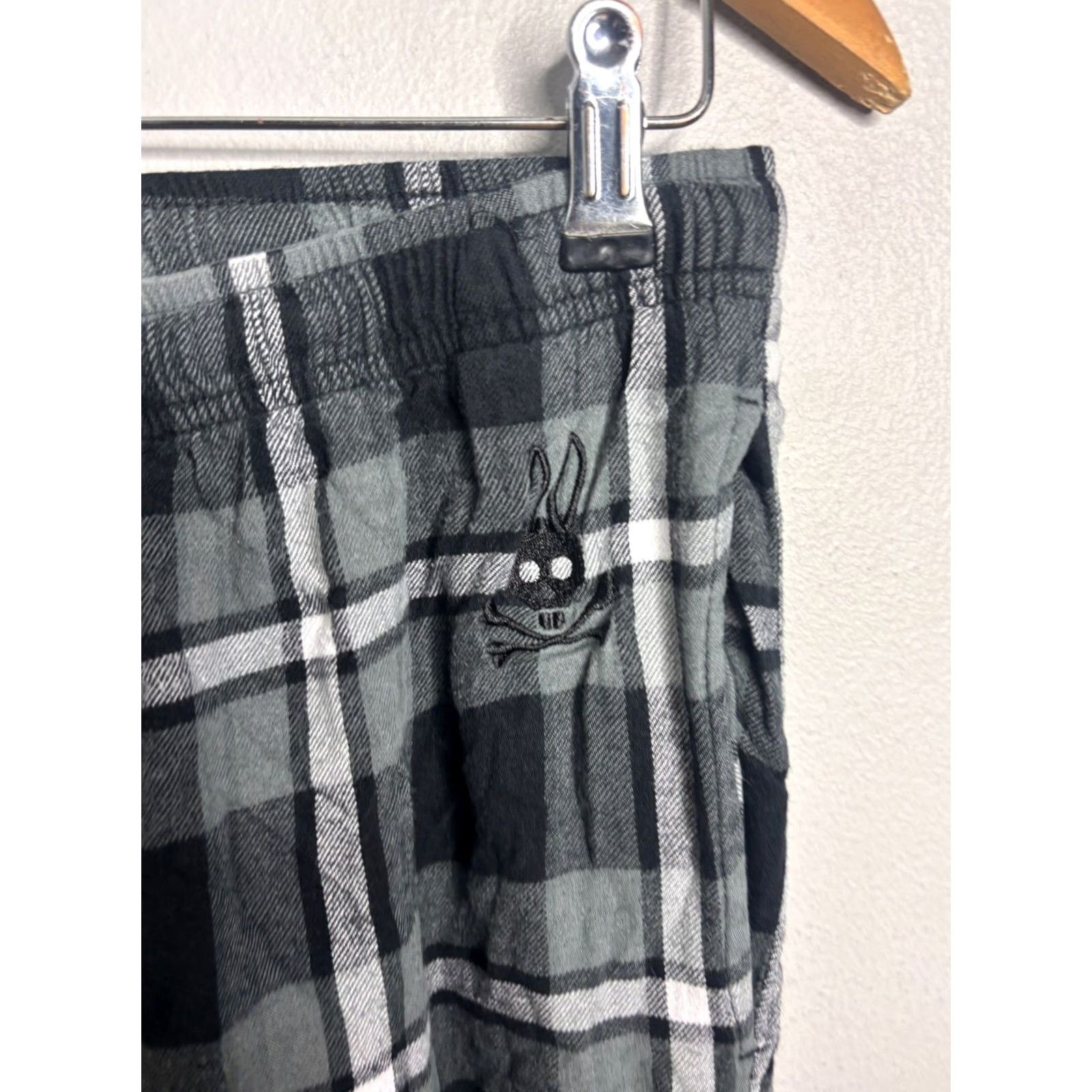 Psycho Bunny Psycho Bunny Pajama Pants Mens Large Black Plaid Lounge Bottoms Pockets 6370 Size US 33 - 3 Thumbnail