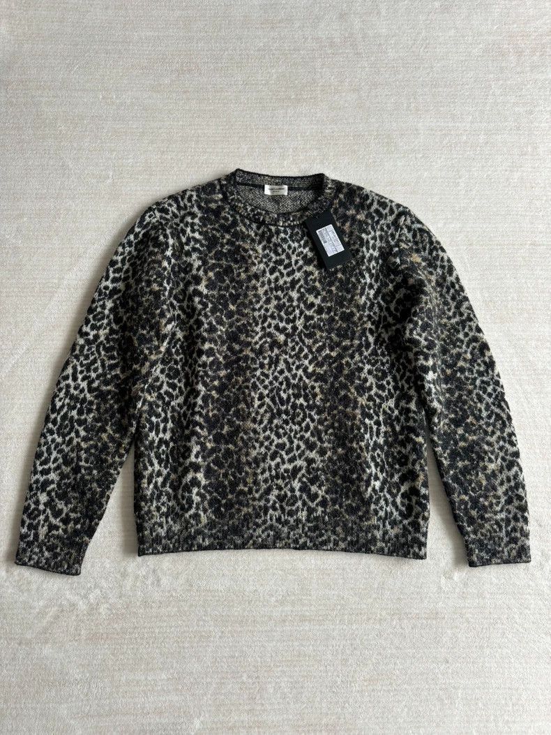Saint Laurent Paris Saint Laurent Paris Cat leopard print sweater-2507 Size US M / EU 48-50 / 2 - 7 Thumbnail
