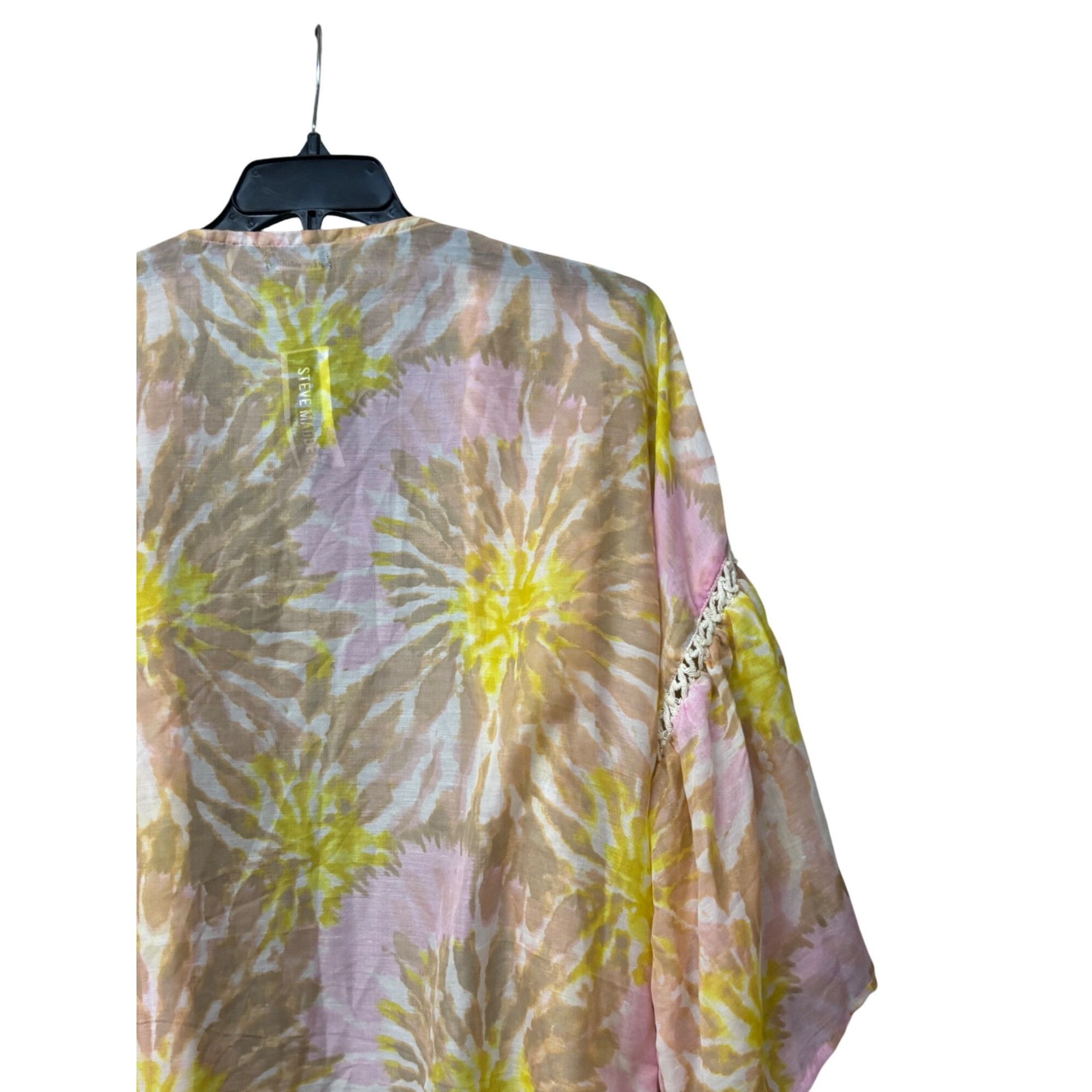 Steve Madden Steve Madden Crochet-Trim Tie-Dyed Kimono, Pink, OS Size ONE SIZE - 10 Thumbnail