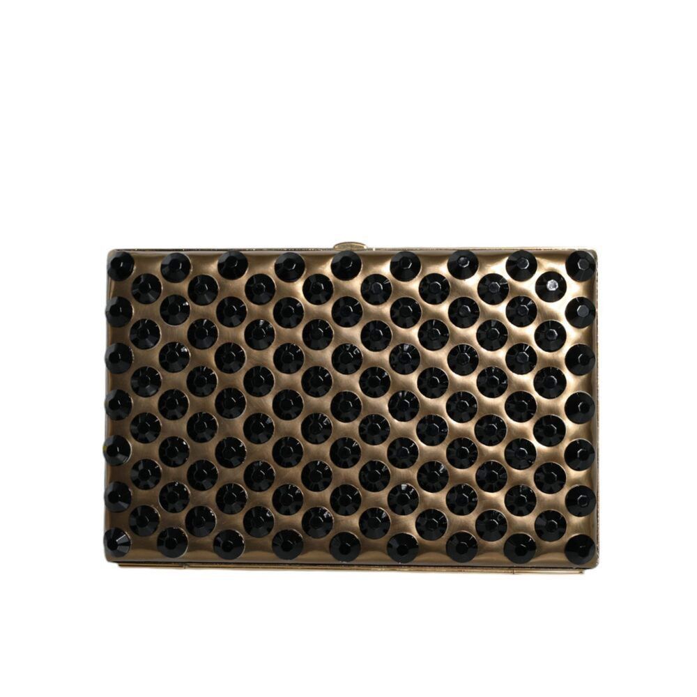 Dolce & Gabbana Dolce & Gabbana Gold Crystal Bifold Clutch Evening Party Wom Size ONE SIZE - 1 Thumbnail