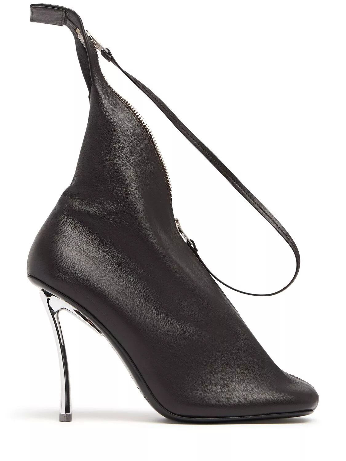Acne Studios ACNE STUDIOS $1150 Dark Brown Leather 100mm Zip Pumps New Size US 6 / IT 36 - 1 Thumbnail