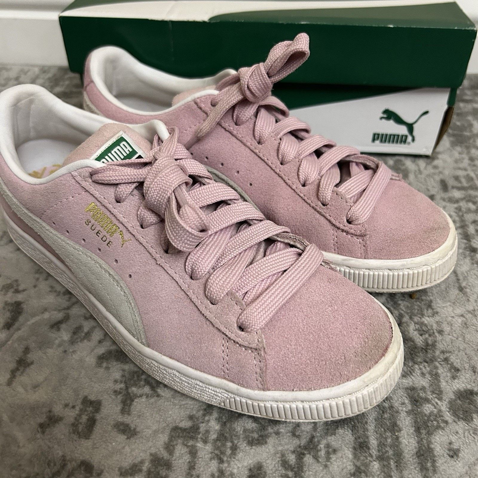 Puma Puma Suede Classic XXI Jr pink lady-puma white rose blanc Size US 7 / IT 37 - 8 Thumbnail