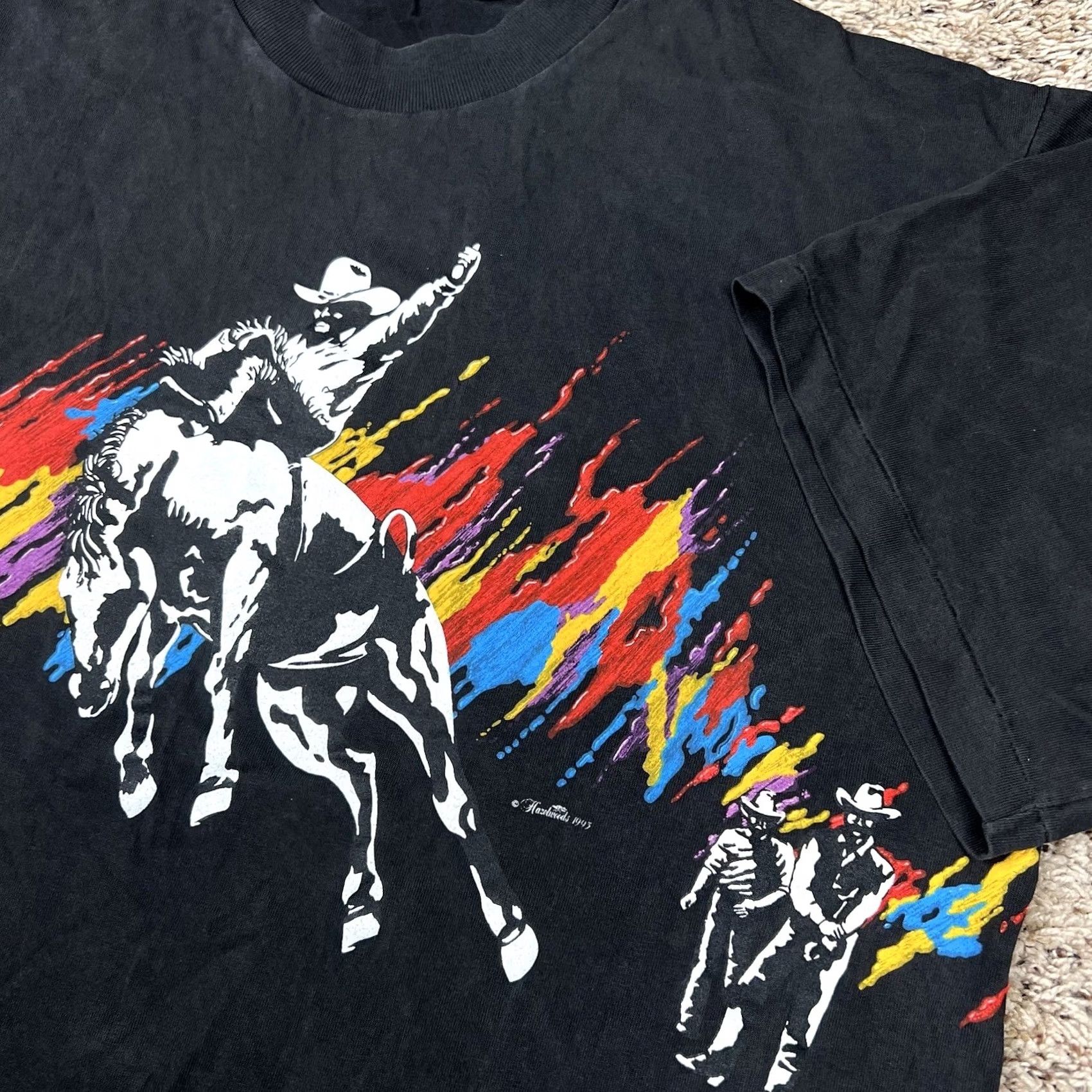 Vintage VINTAGE Cowboys Puff Print T-Shirt 1993 Single Stitch Graphic Large Black Unisex Adults Mens Womens Size US L / EU 52-54 / 3 - 3 Thumbnail