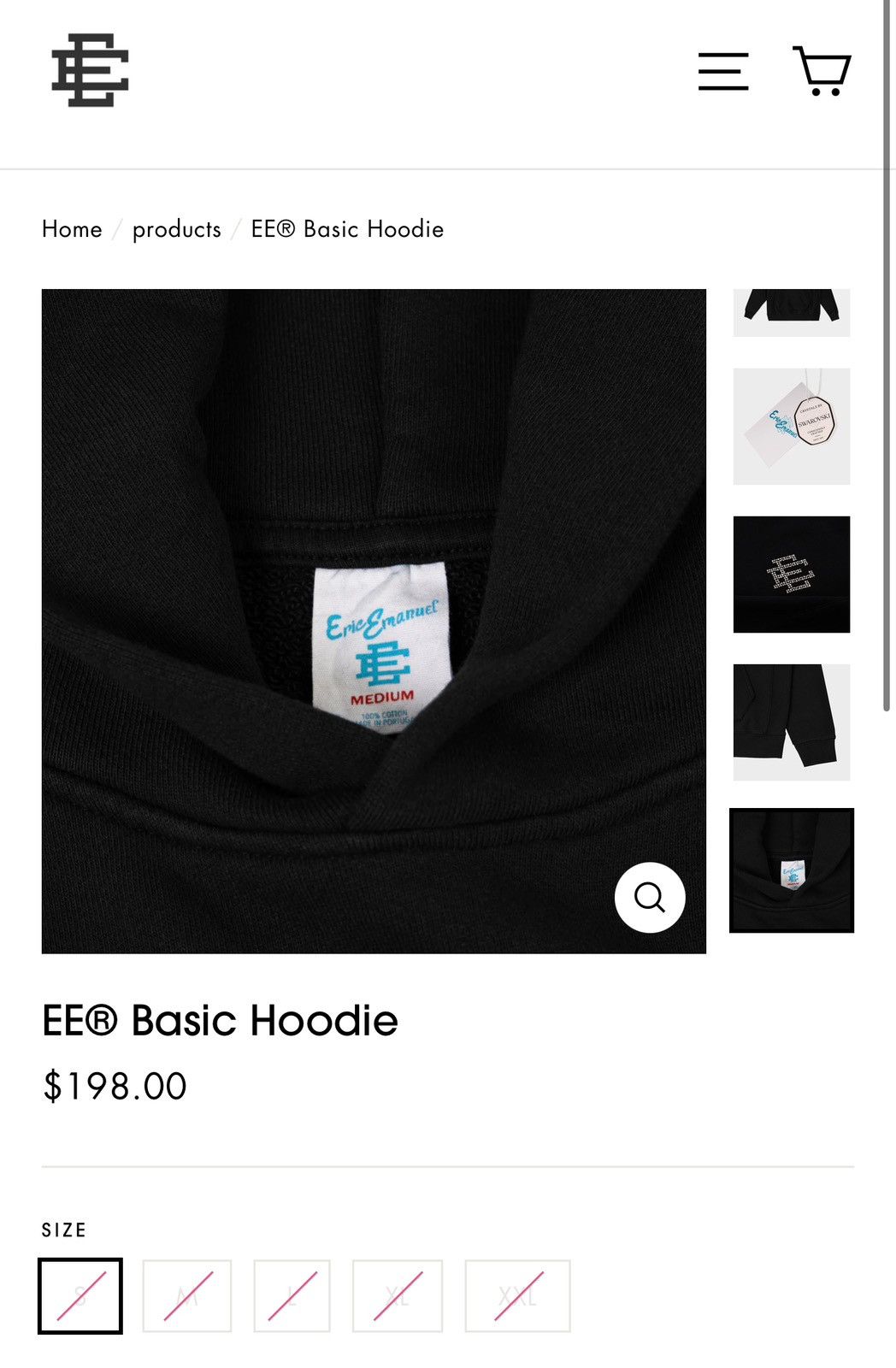 Eric Emanuel × Swarovski NEW Eric Emanuel x Swarovski Basic Hoodie Large Size US L / EU 52-54 / 3 - 12 Thumbnail