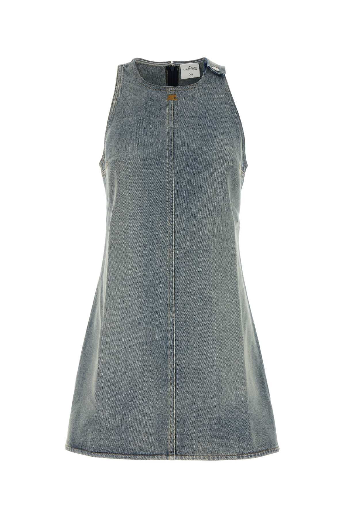 Courreges Denim Mini Dress Size XS / US 0-2 / IT 36-38 - 1 Thumbnail