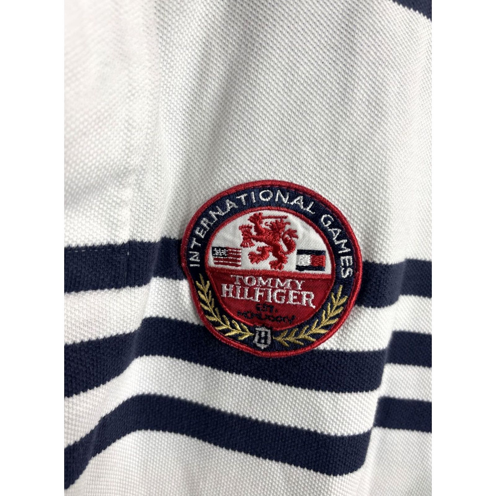 Tommy Hilfiger VINTAGE Tommy Hilfiger Polo Shirt Mens XL Navy Stripe International 90s Rugby Shirt Size US XL / EU 56 / 4 - 2 Thumbnail