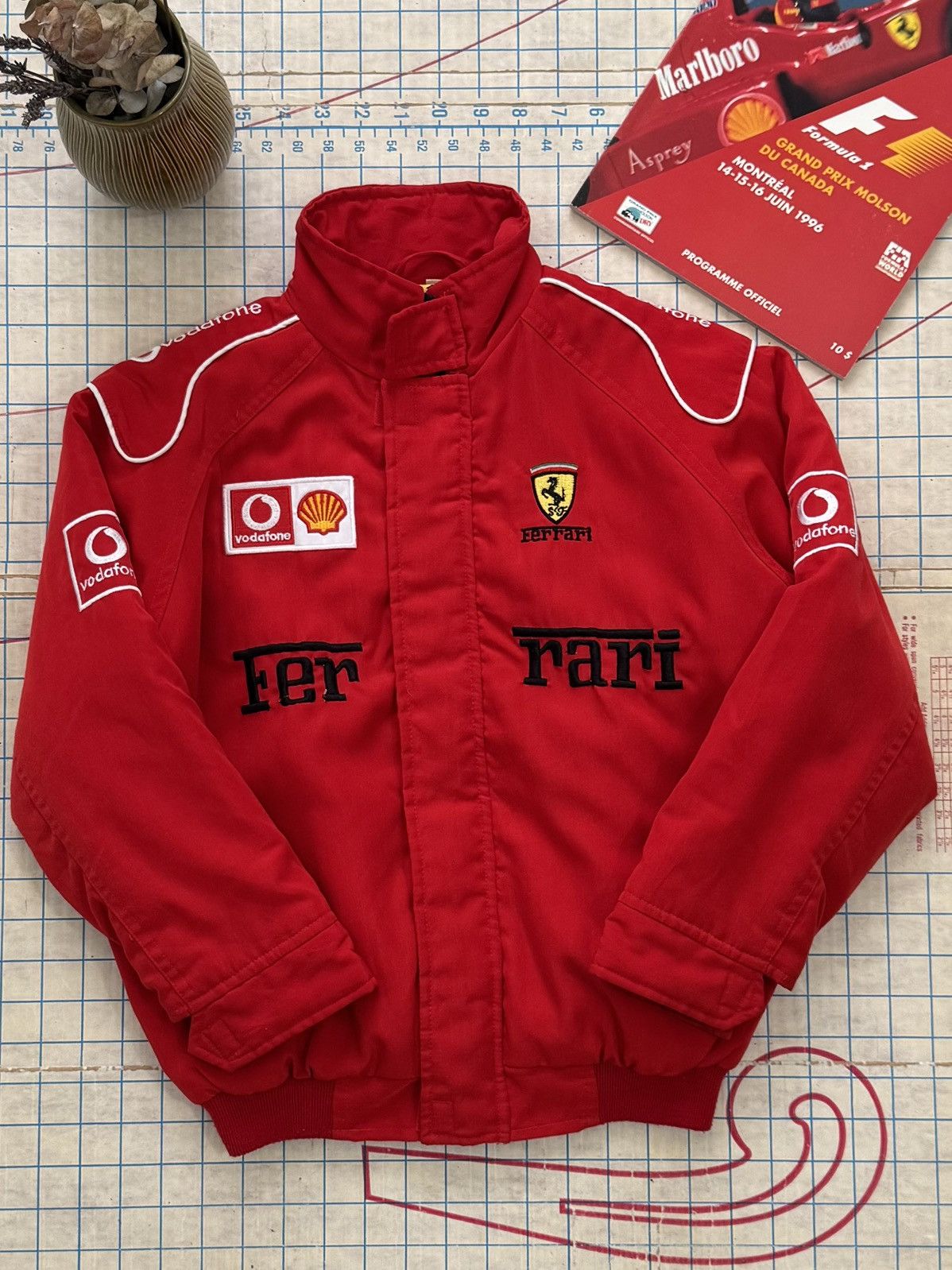 Ferrari Vintage Ferrari Nice Man Youth XL Racing Jacket Red 90’s Size US XXS / EU 40 - 4 Thumbnail