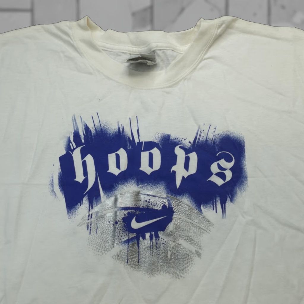 Nike VINTAGE Nike Shirt 2XL White Center Swoosh Hoops Double Sided Old Stock NEW Size US XXL / EU 58 / 5 - 1 Thumbnail