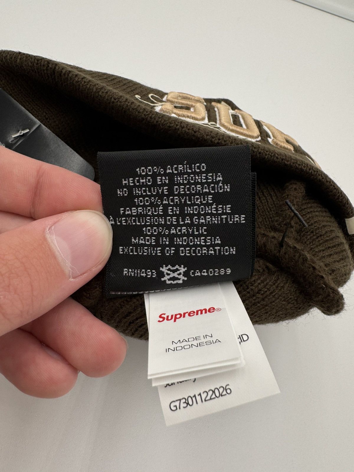 New Era × Supreme Supreme New Era Monogram Beanie Brown Size ONE SIZE - 12 Thumbnail