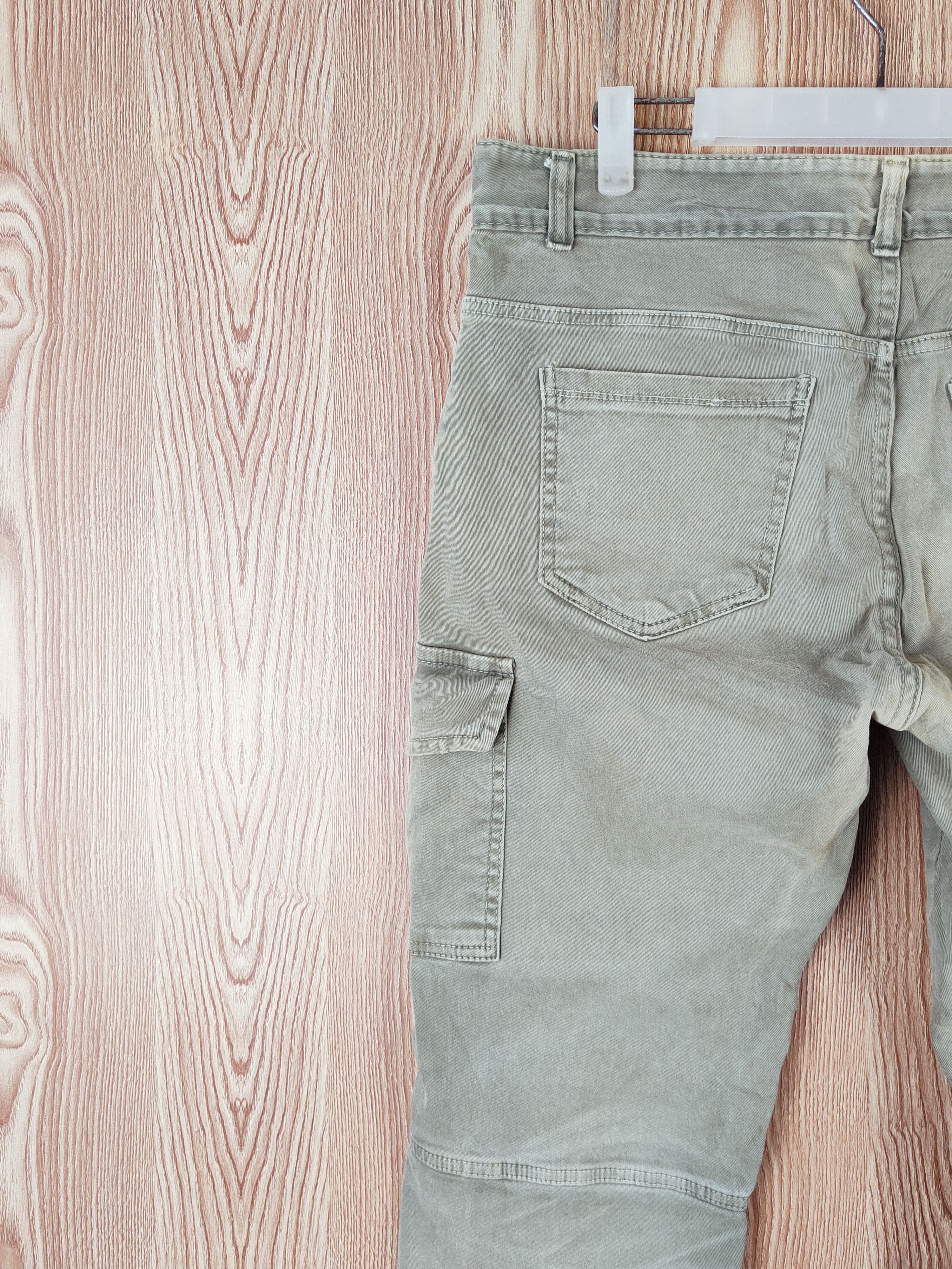 Japanese Brand Leavs Strawberry Green Faded Multipocket Cargo Pants #W438 Size US 33 - 8 Thumbnail